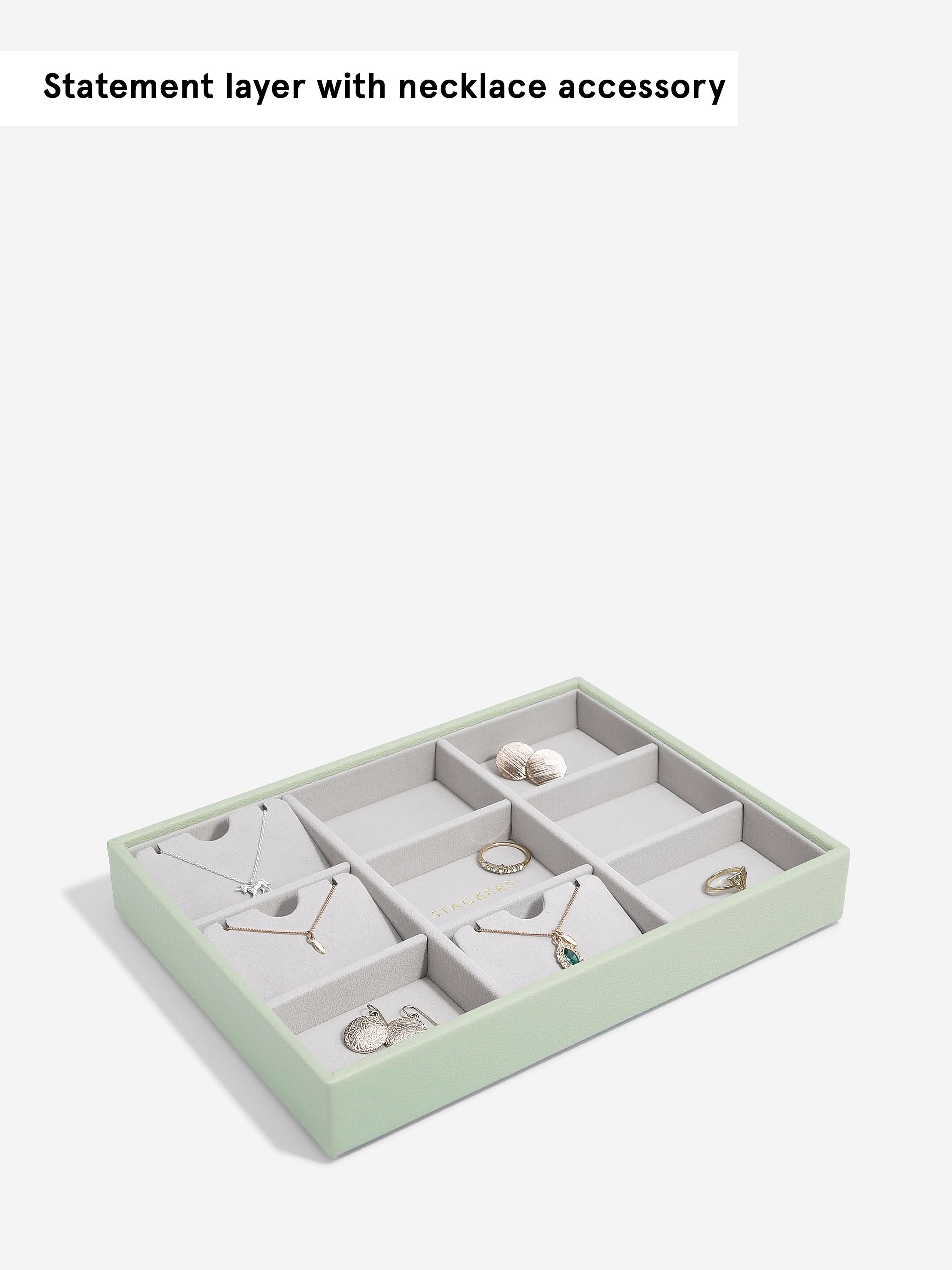 Stackers standaard Sieradenlaag voor Klassieke Juwelendoos Saliegroen - Mystackers