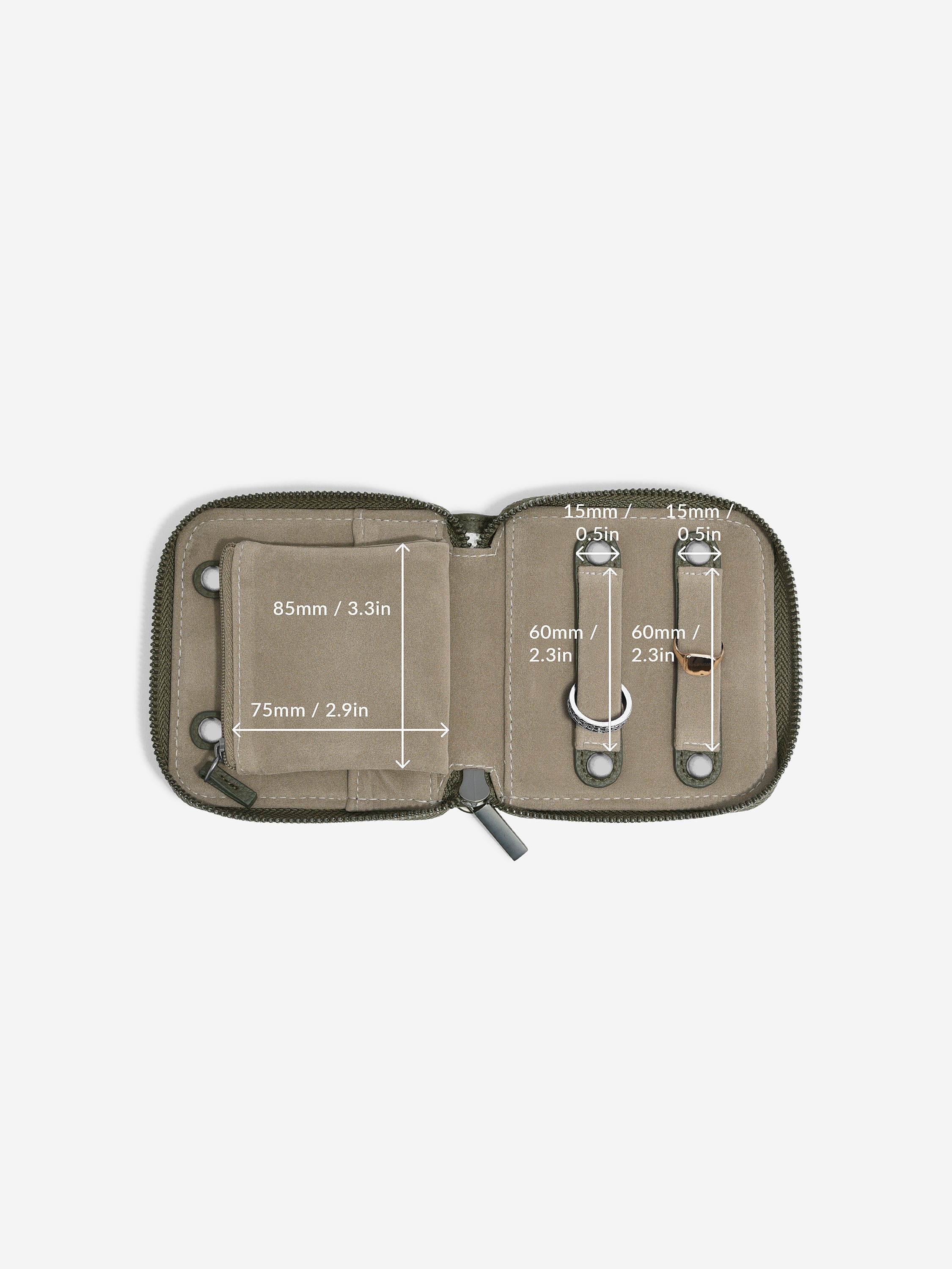 Stackers Rouleau à bijoux compact vert olive