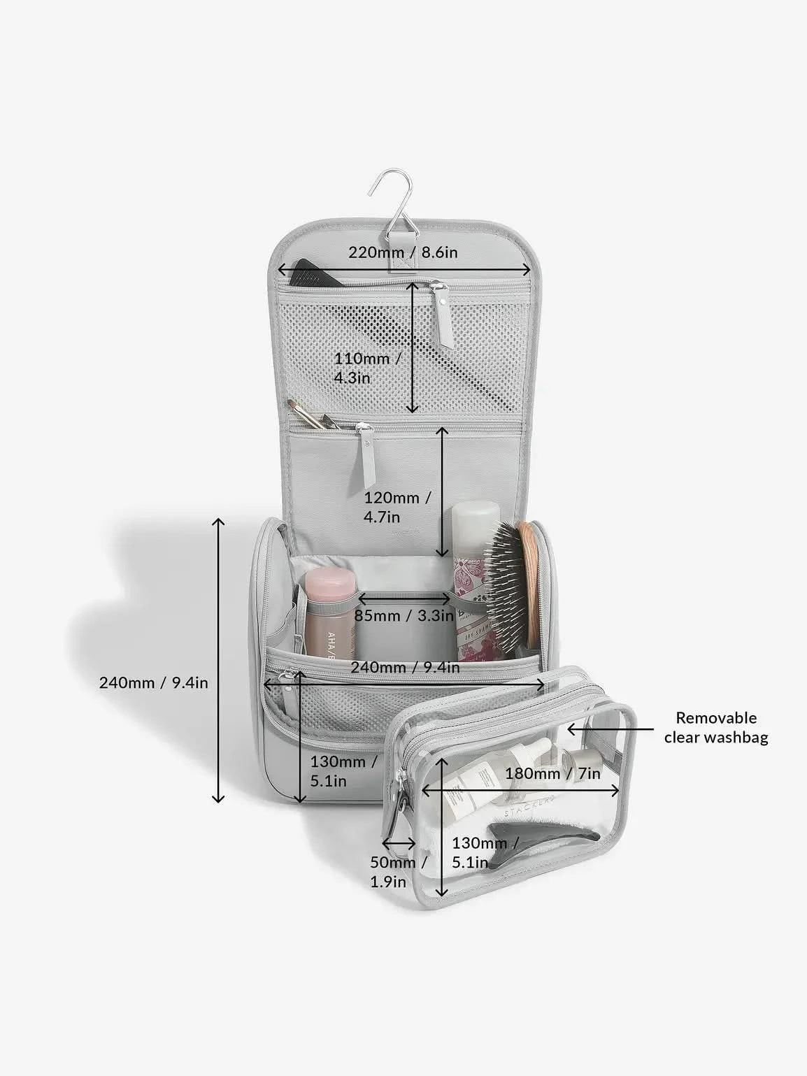 Stackers hangende Toilettas Grijs - Mystackers