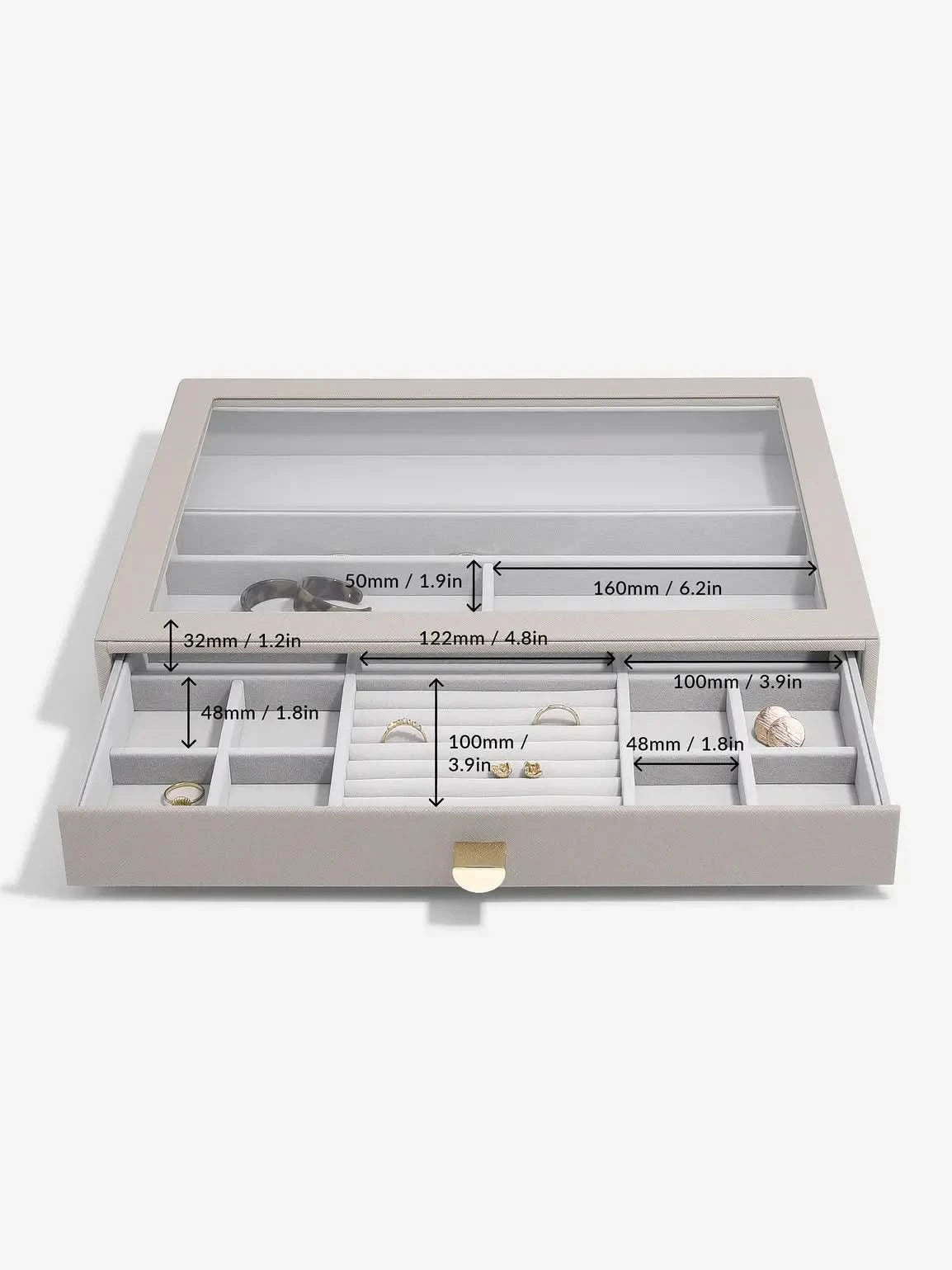 Stackers XL Ringen & Armbandenlade Display Taupe - Mystackers