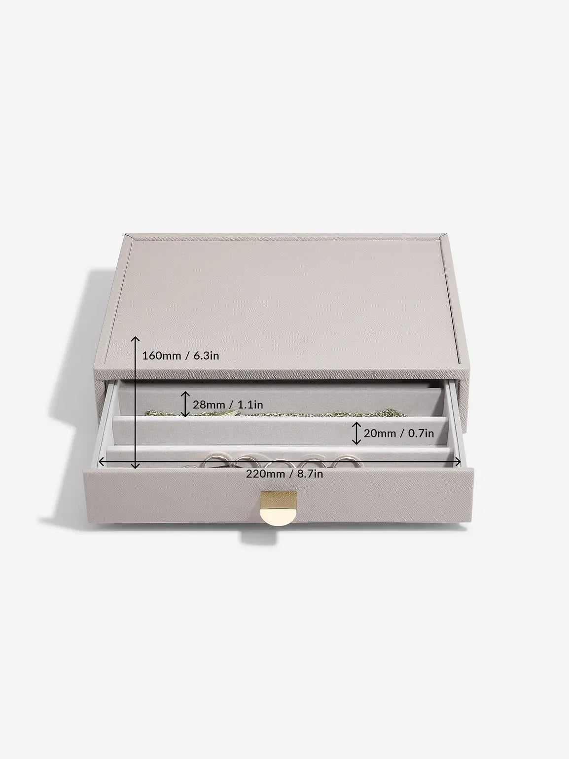 Stackers Halskettingenlade voor Klassieke Display Juwelendoos Taupe - Mystackers