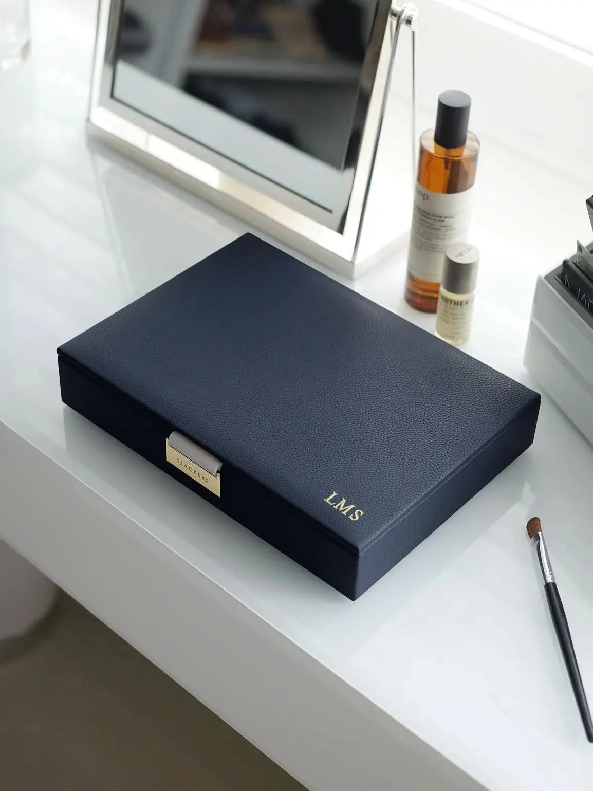 Stackers Deksel voor Klassieke Juwelendoos Marineblauw - Mystackers