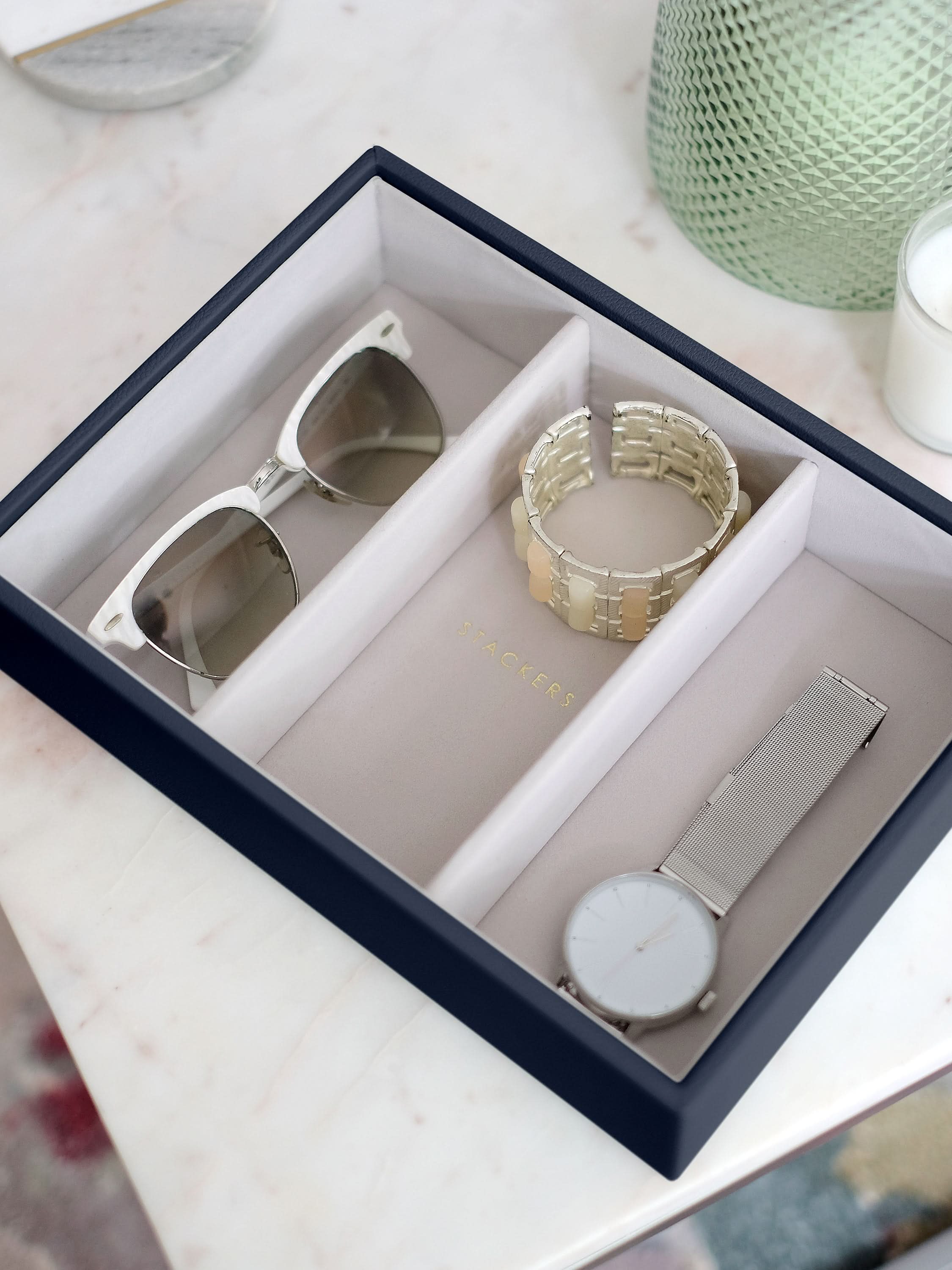 Stackers Horloge & Accessoirelaag voor Klassieke Juwelendoos Marineblauw - Mystackers