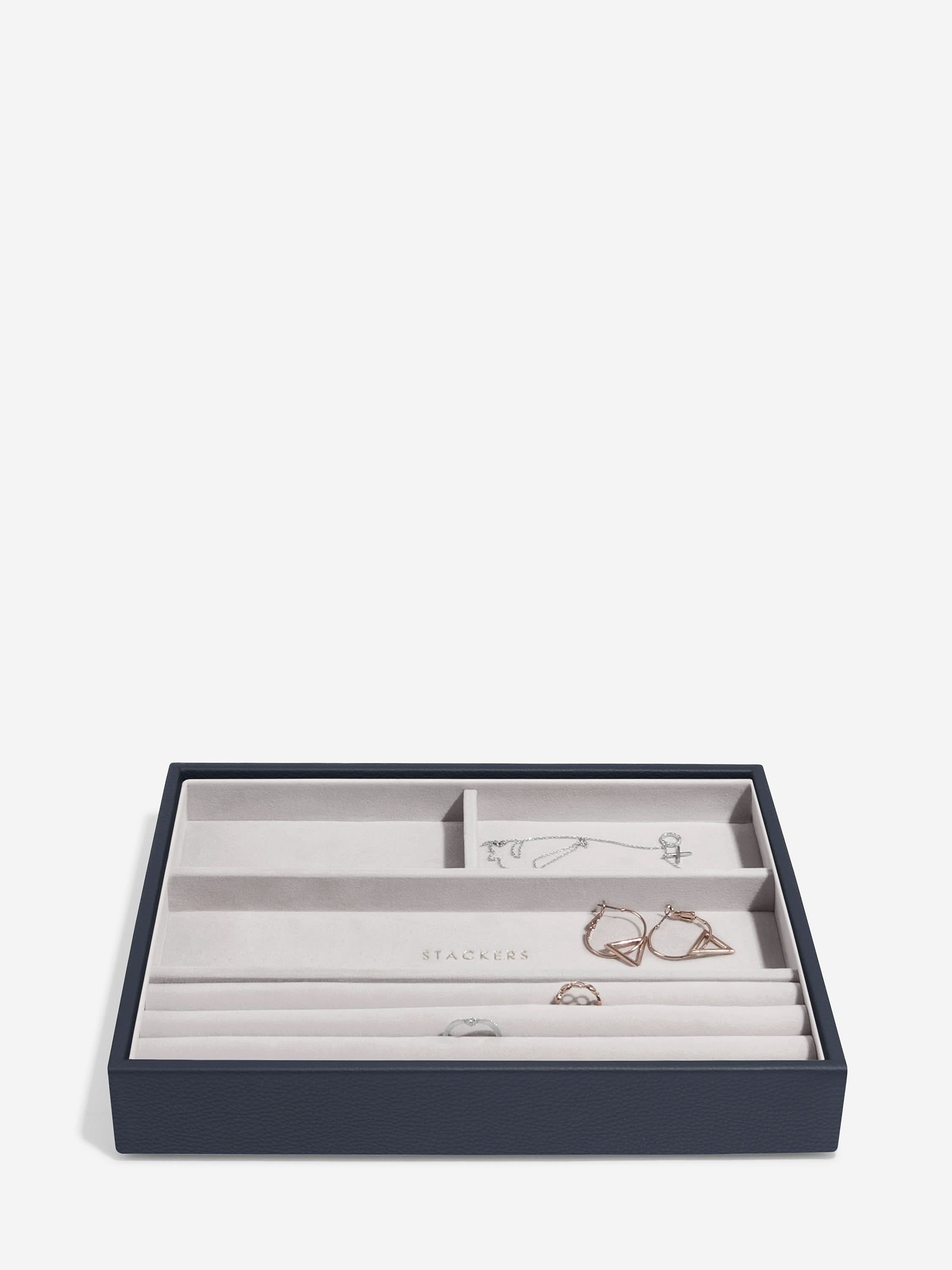 Stackers Ring & Armbandenlaag voor Klassieke Juwelendoos Marineblauw - Mystackers