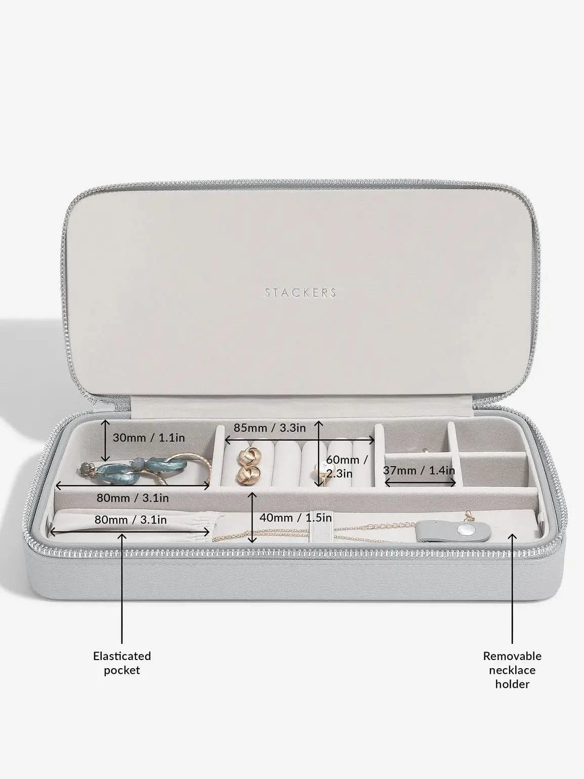 Stackers Langwerpige Reissieradendoos Grijs - Mystackers