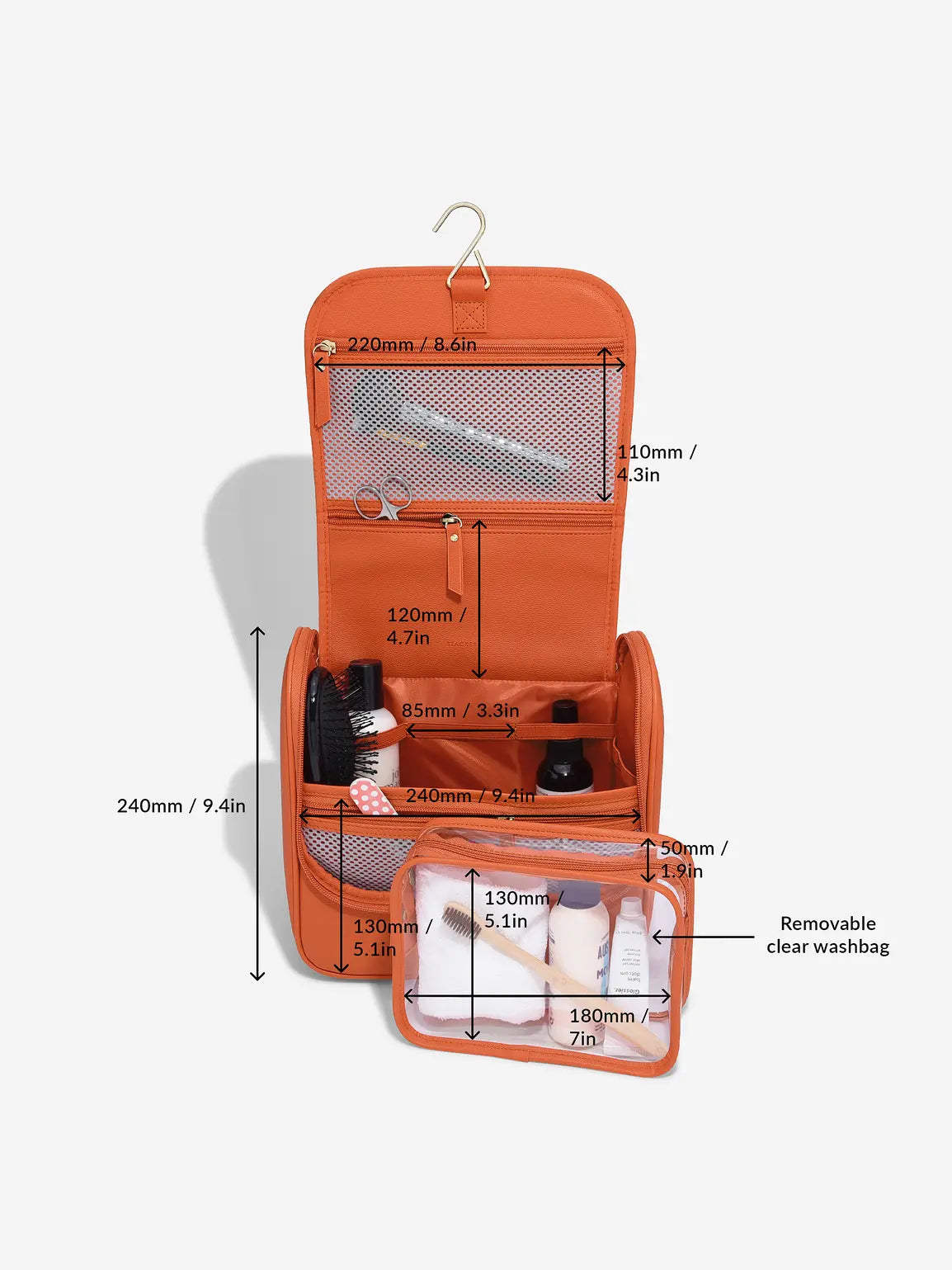 Stackers hangende Toilettas Oranje - Mystackers
