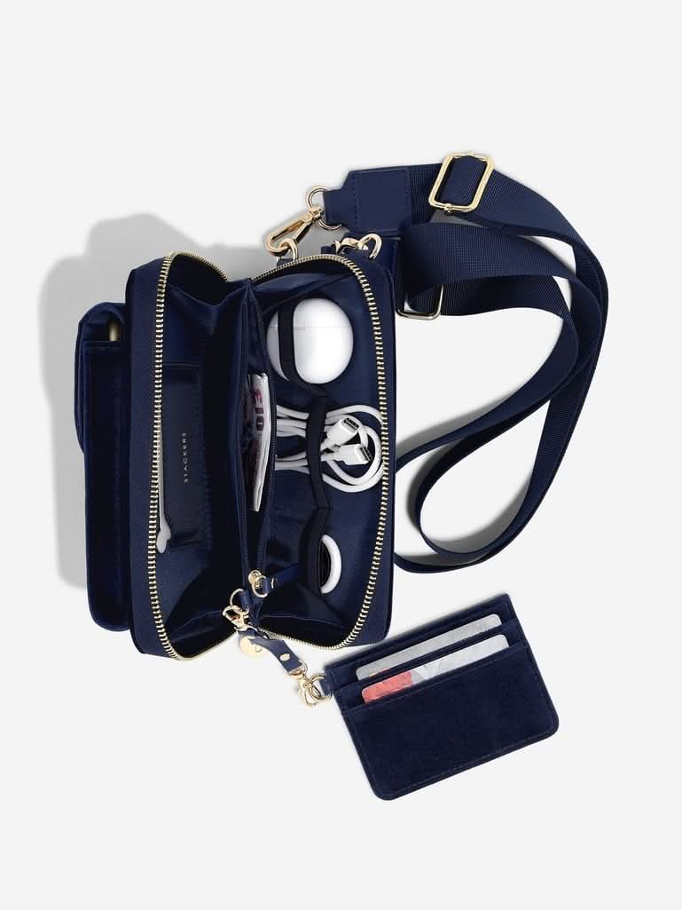 Stackers Heuptasje Marineblauw Fluweel - Mystackers