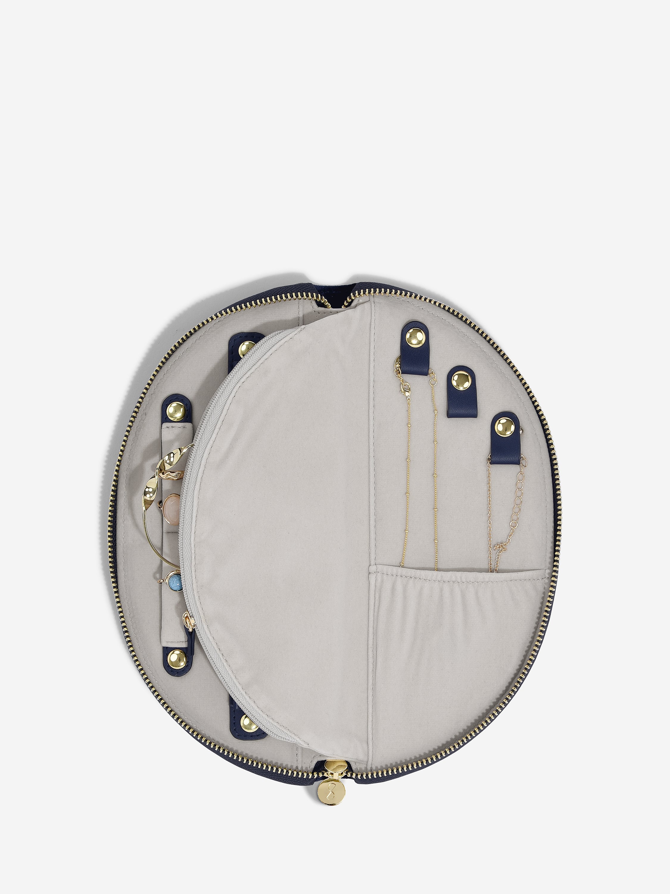 Stackers Rouleau à Bijoux Demi-Lune Velours Bleu Marine