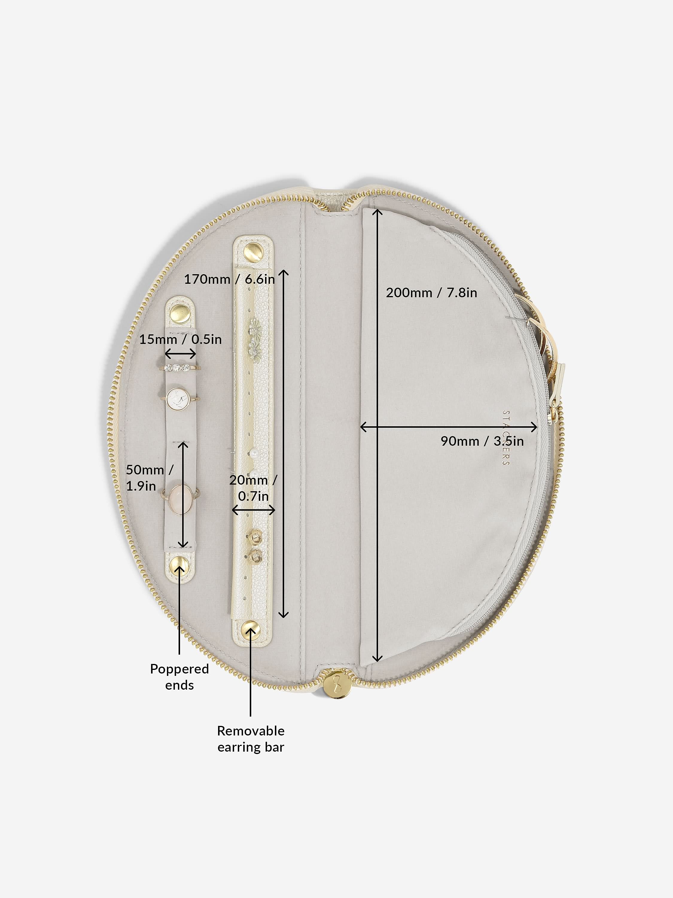 Stackers Half Moon Jewellery Roll Pearl