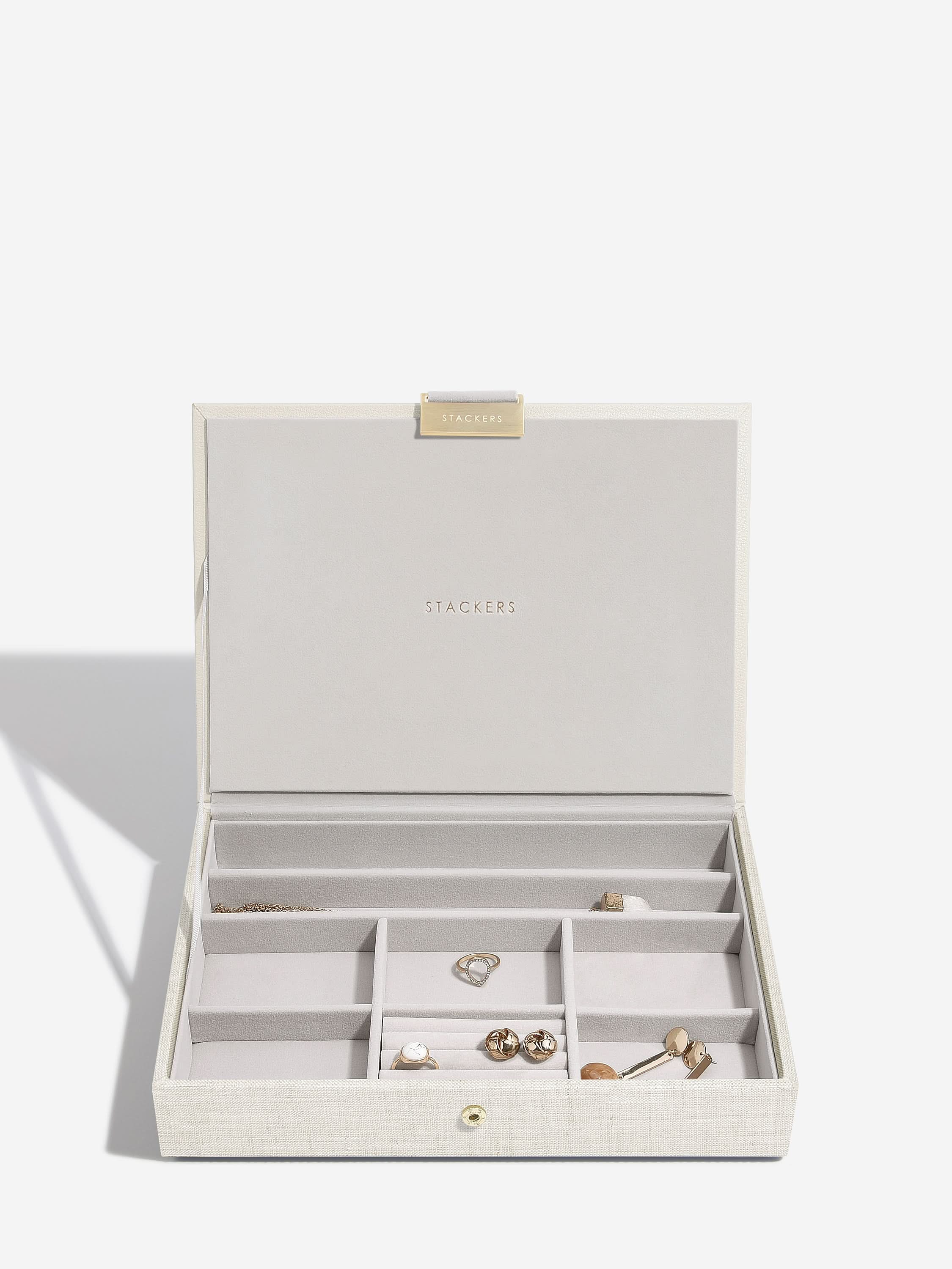 Stackers Klassieke Juwelendoos Set van 5 Havermout & Linnen - Mystackers