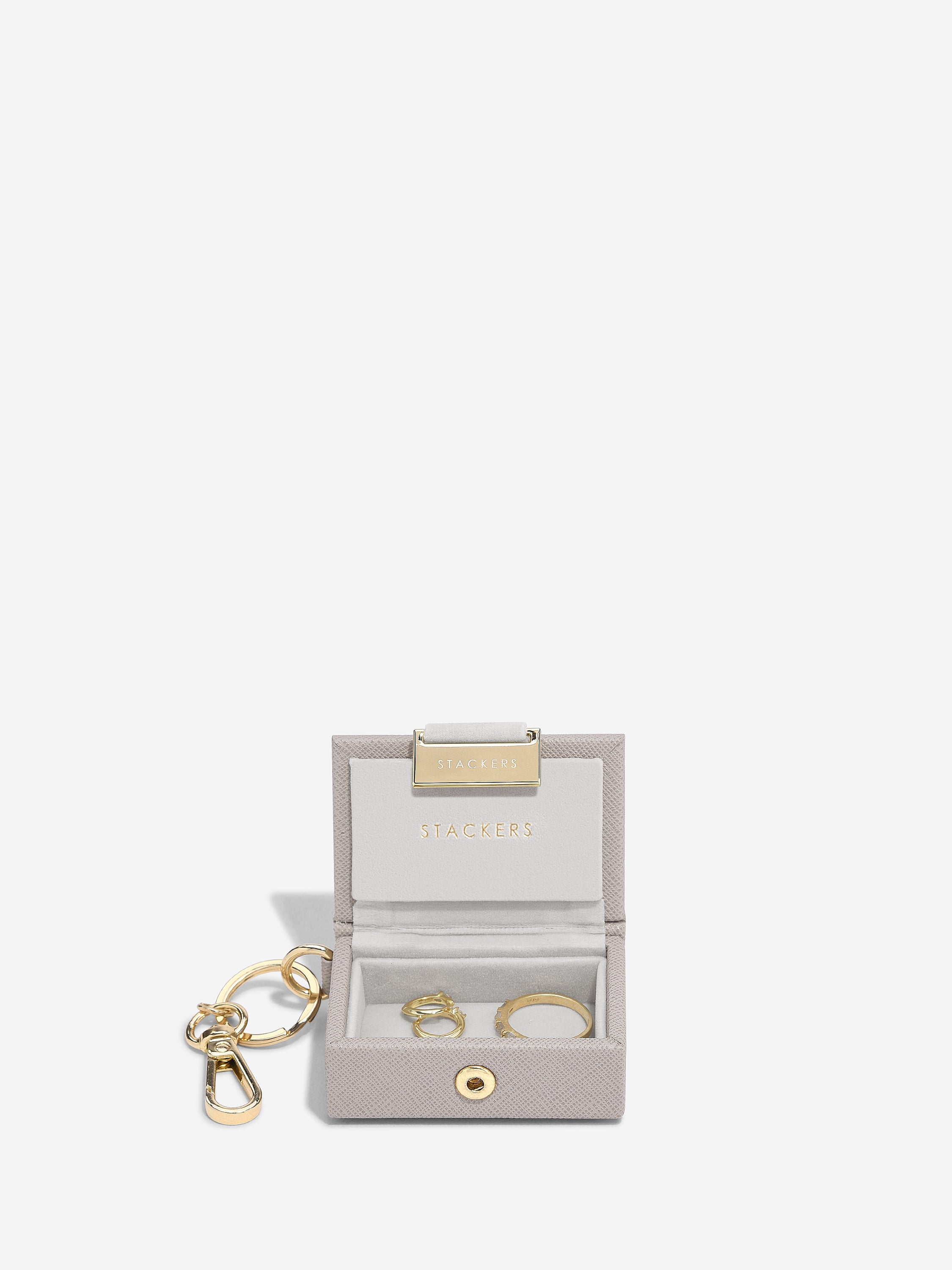 Stackers Jewellery Box Keyring in Party Cracker Taupe