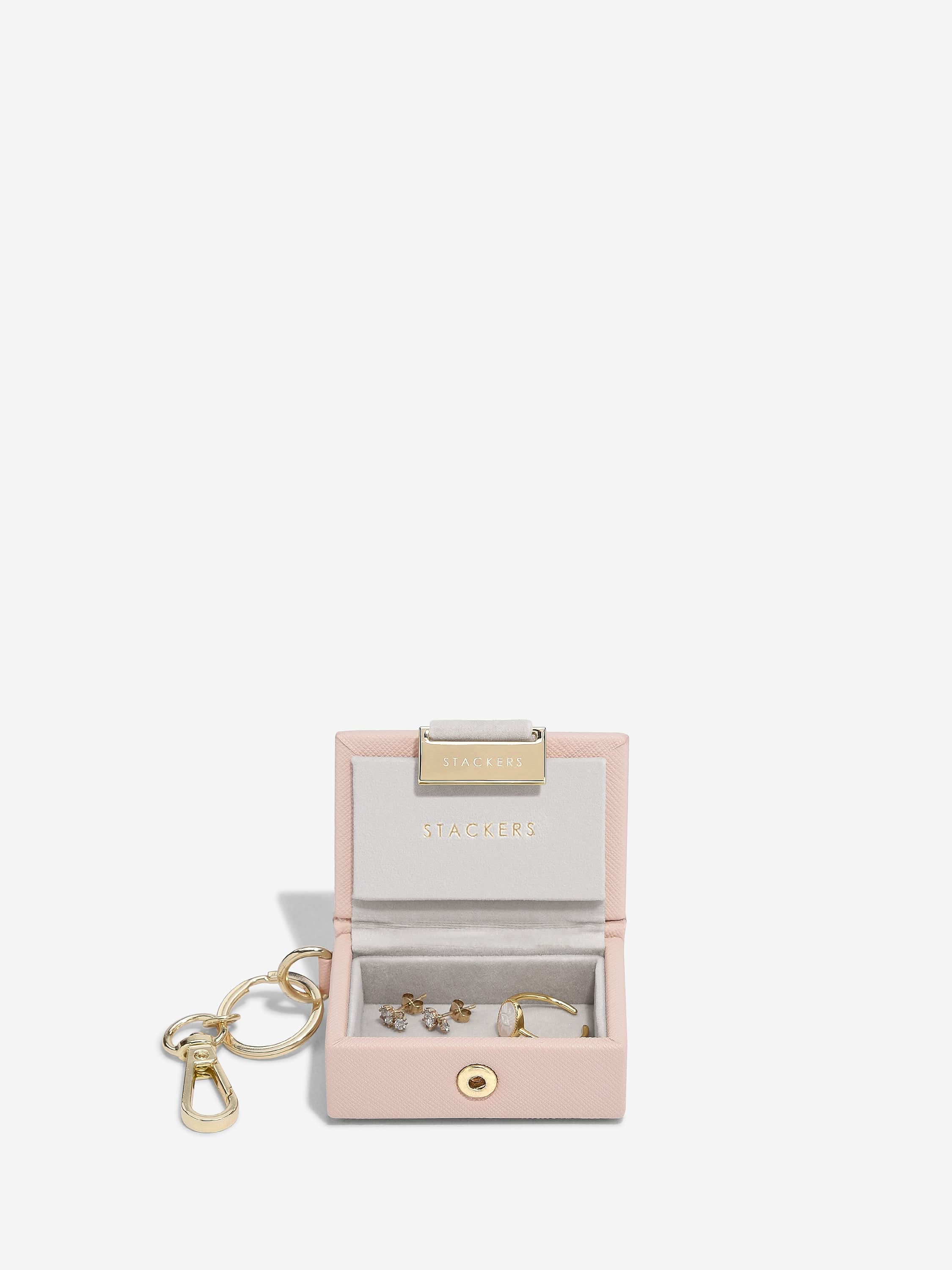 Stackers Jewellery Box Keyring in Decorative Christmas Ball Pink