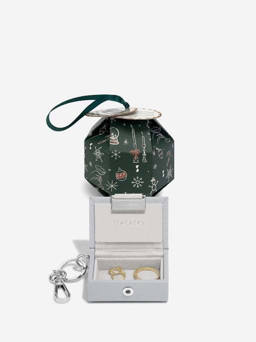 Stackers Juwelendoos Sleutelhanger in Decoratieve Kerstbal Grijs - Mystackers