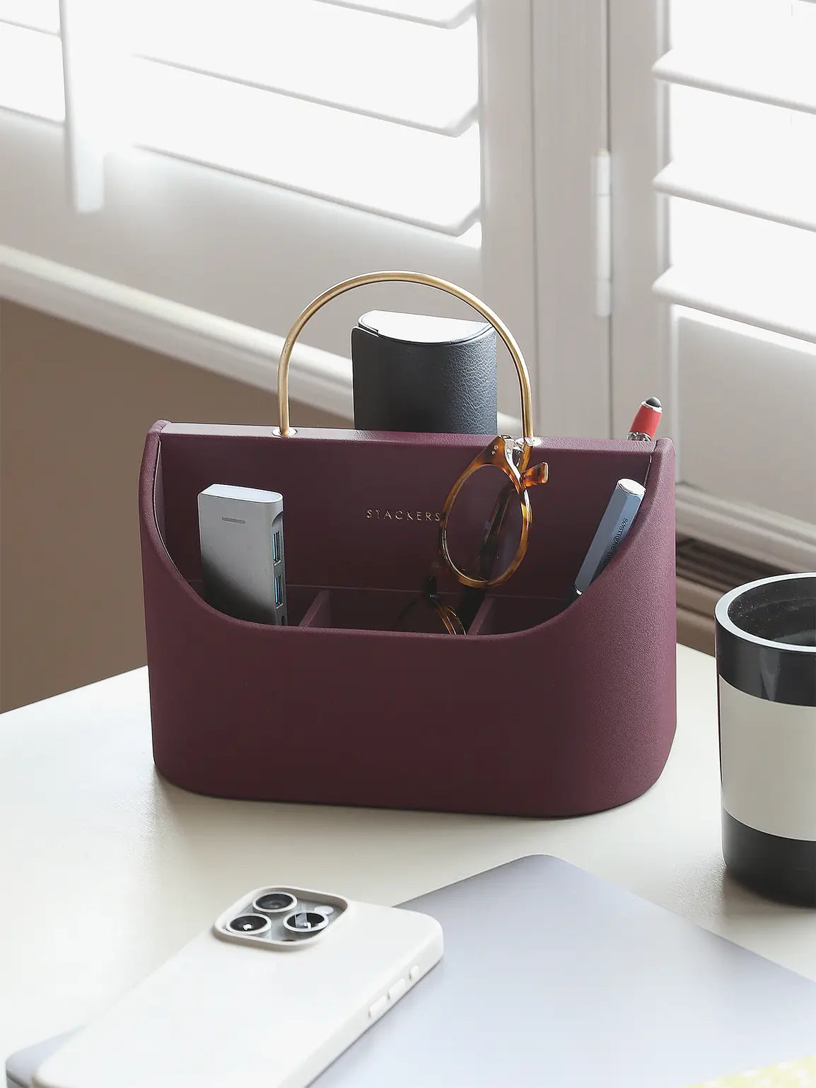 Stackers Desk Organizer Garnet Red