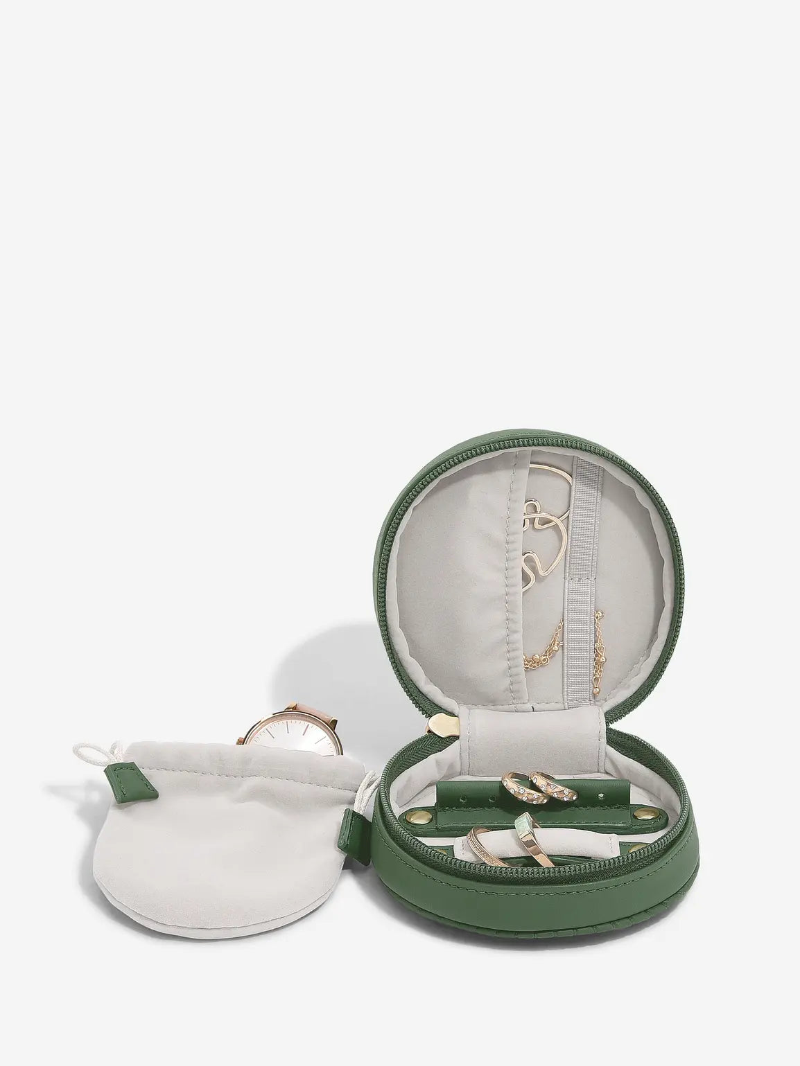 Stackers Round Travel Jewellery Box Emerald