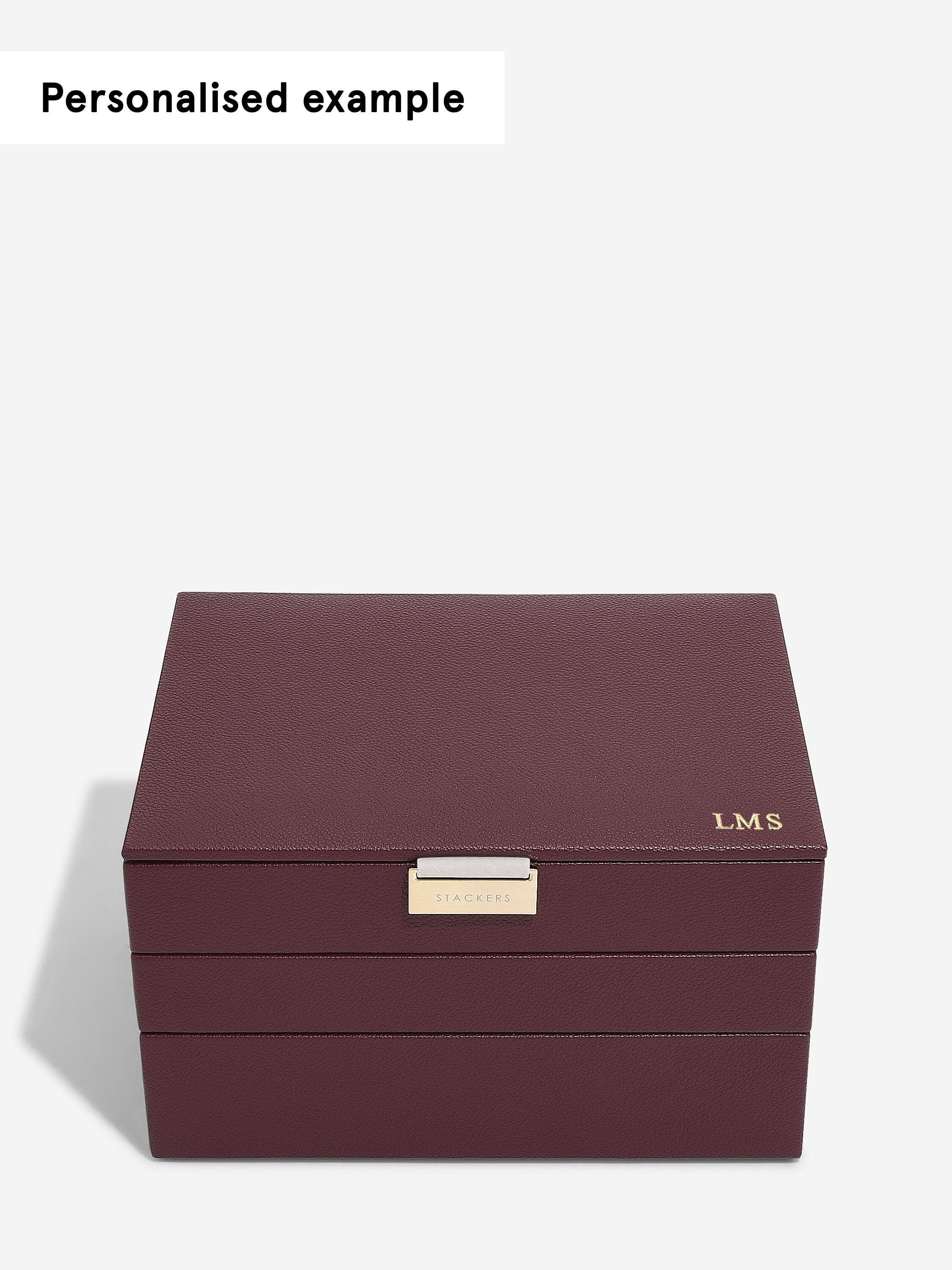 Stackers Classic Jewellery Box Set of 3 Burgundy