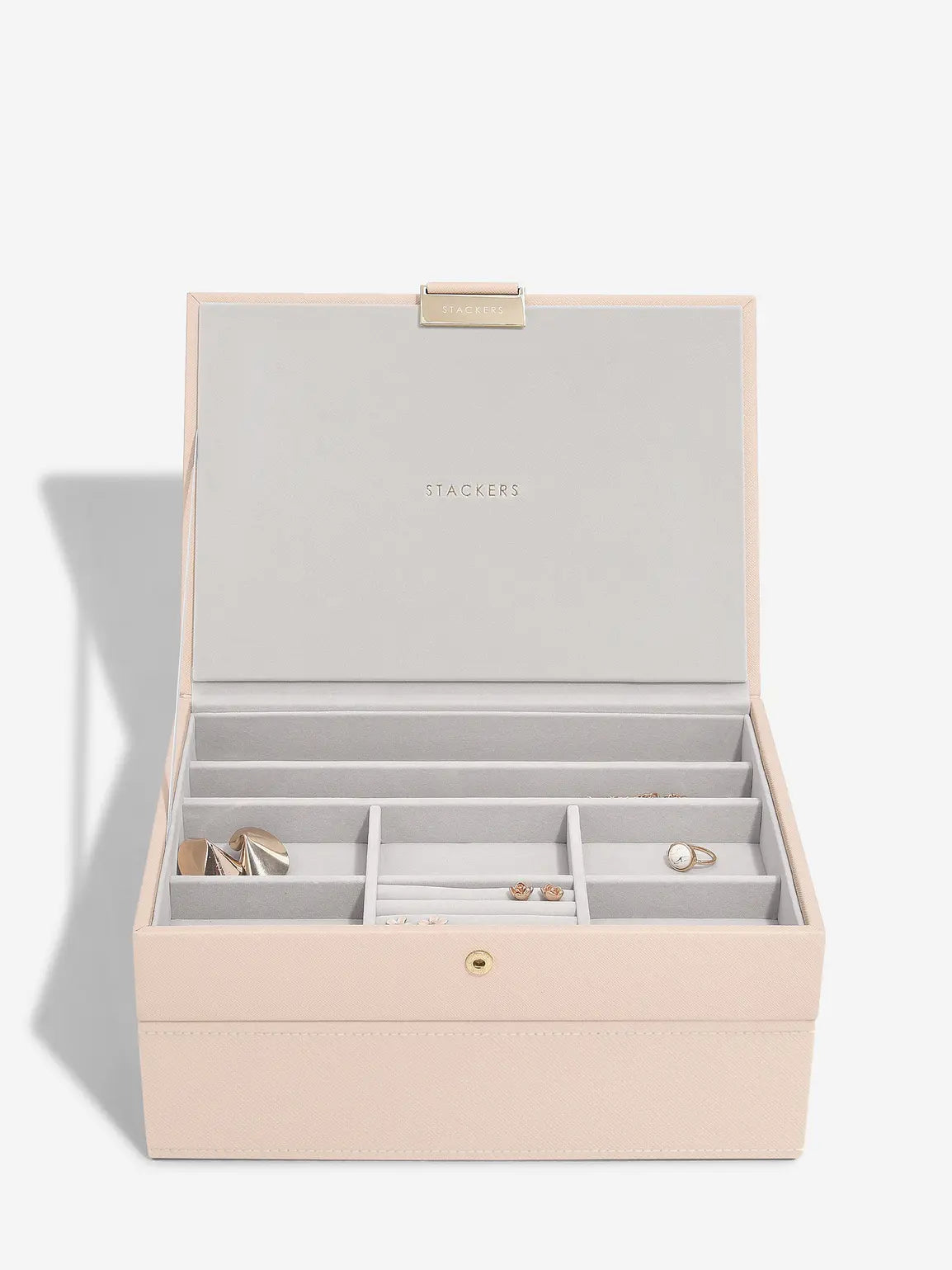 Stackers Classic Jewellery Box Set of 2 Pink Raffia