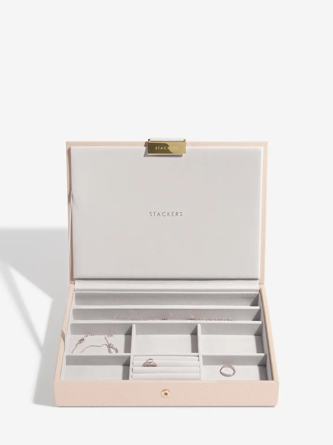 Stackers Classic Jewellery Box Set of 2 Pink Raffia