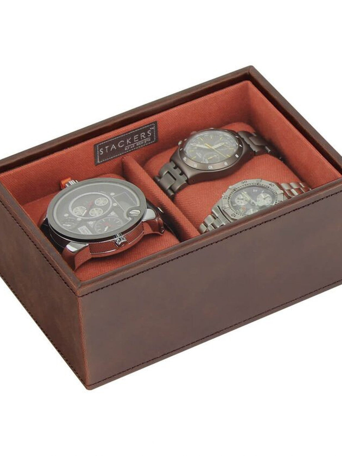 Stackers Mini Juwelendoos Set van 2 Bruin & Oranje - Mystackers