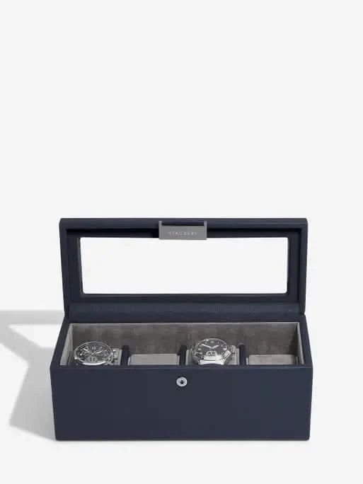 Stackers Vierdelige Horlogedoos Marineblauw - Mystackers