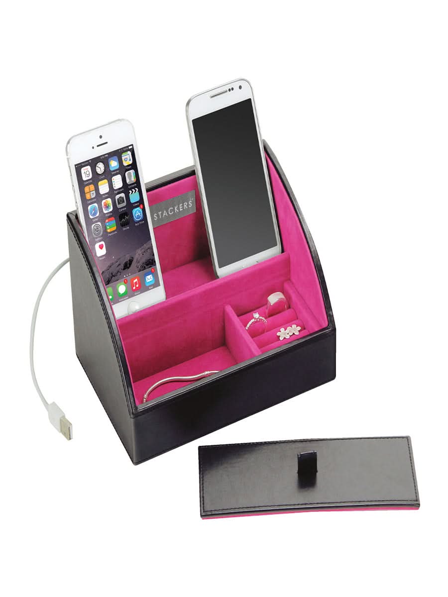 Stackers Oplaadbakje Zwart & Roze - Mystackers