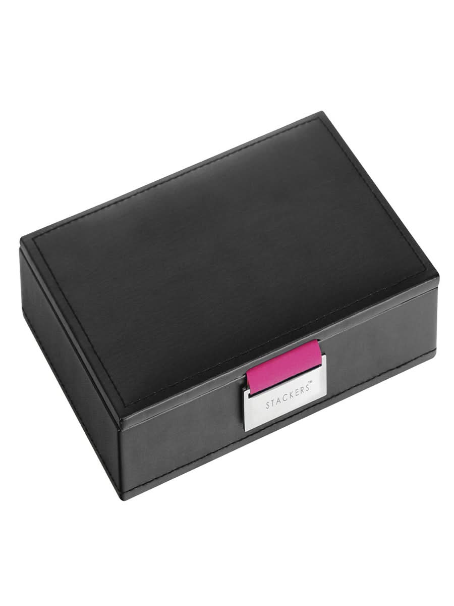 Stackers Deksel voor Mini Juwelendoos Zwart & Roze - Mystackers