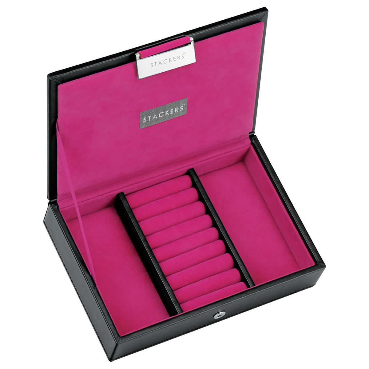 Stackers Deksel voor Mini Juwelendoos Zwart & Roze - Mystackers