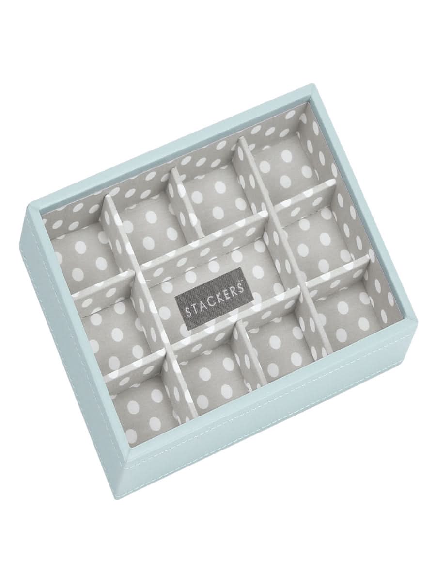 Stackers Mini Ringennlaag Aqua/Grijs met Polkadots - Mystackers