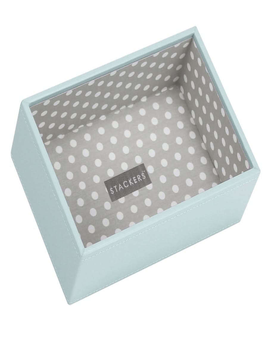 Stackers Mini Horloge & Accessoirelaag Aqua/Grijs met Polkadots - Mystackers