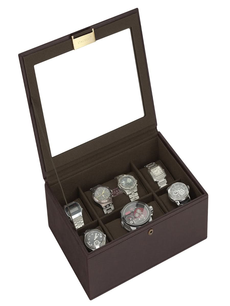 Stackers Achtdelige Horlogedoosdeksel Bruin & Kaki - Mystackers
