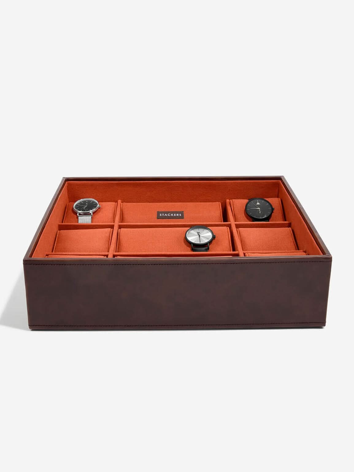 Stackers Vijftiendelige Horlogebox Bruin & Oranje - Mystackers
