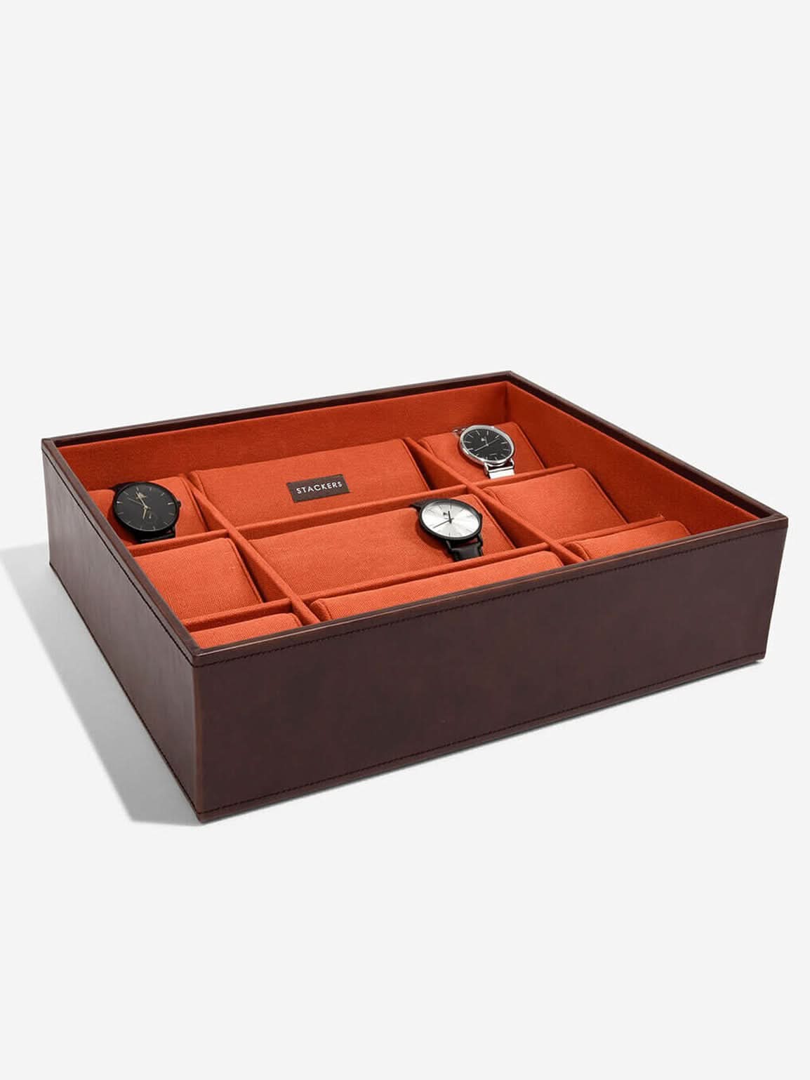 Stackers Vijftiendelige Horlogebox Bruin & Oranje - Mystackers