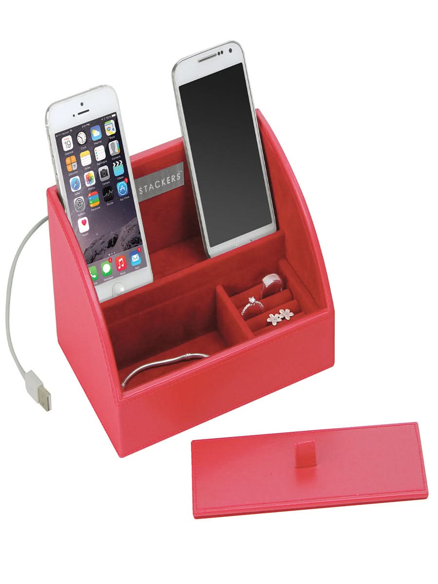 Stackers Oplaadbakje Rood Fluweel - Mystackers