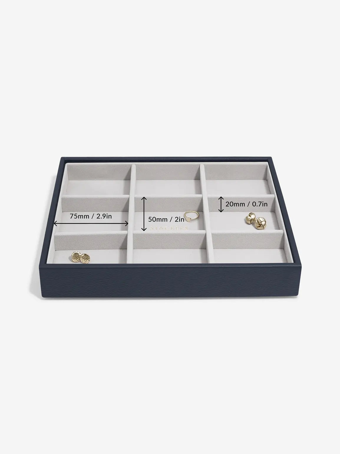 Stackers couche à bijoux standard pour boîte à bijoux classique bleu marine