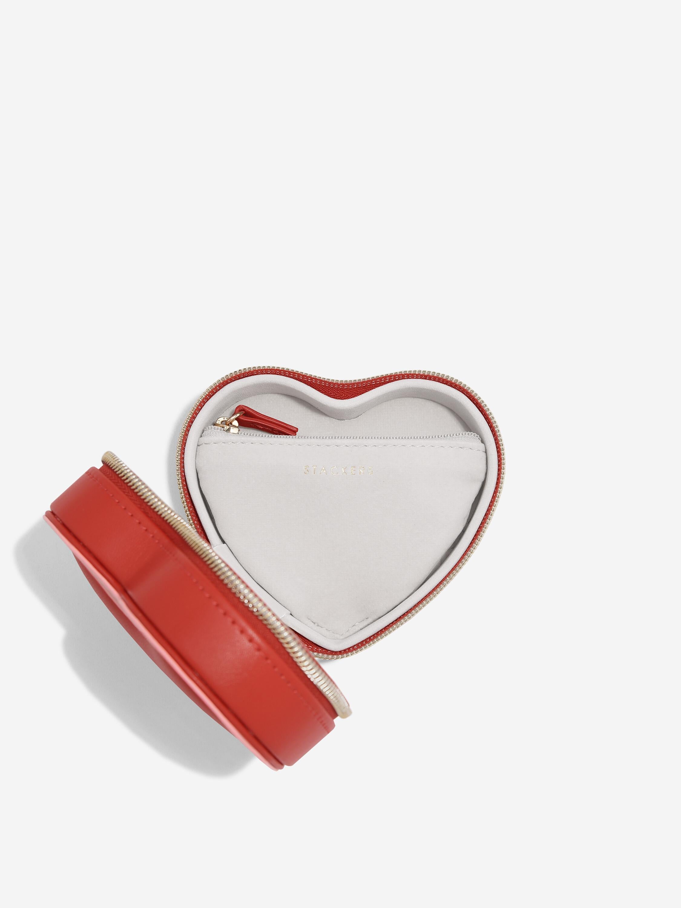 Stackers Heart Travel Jewellery Box Red