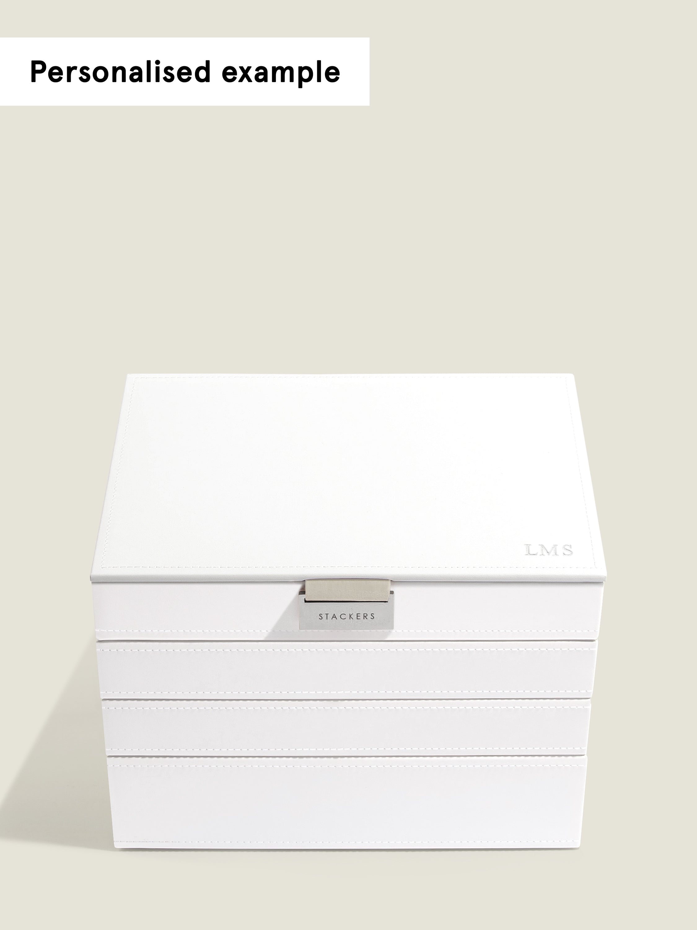 Stackers Classic Boîte à Bijoux Lot de 4 Blanc