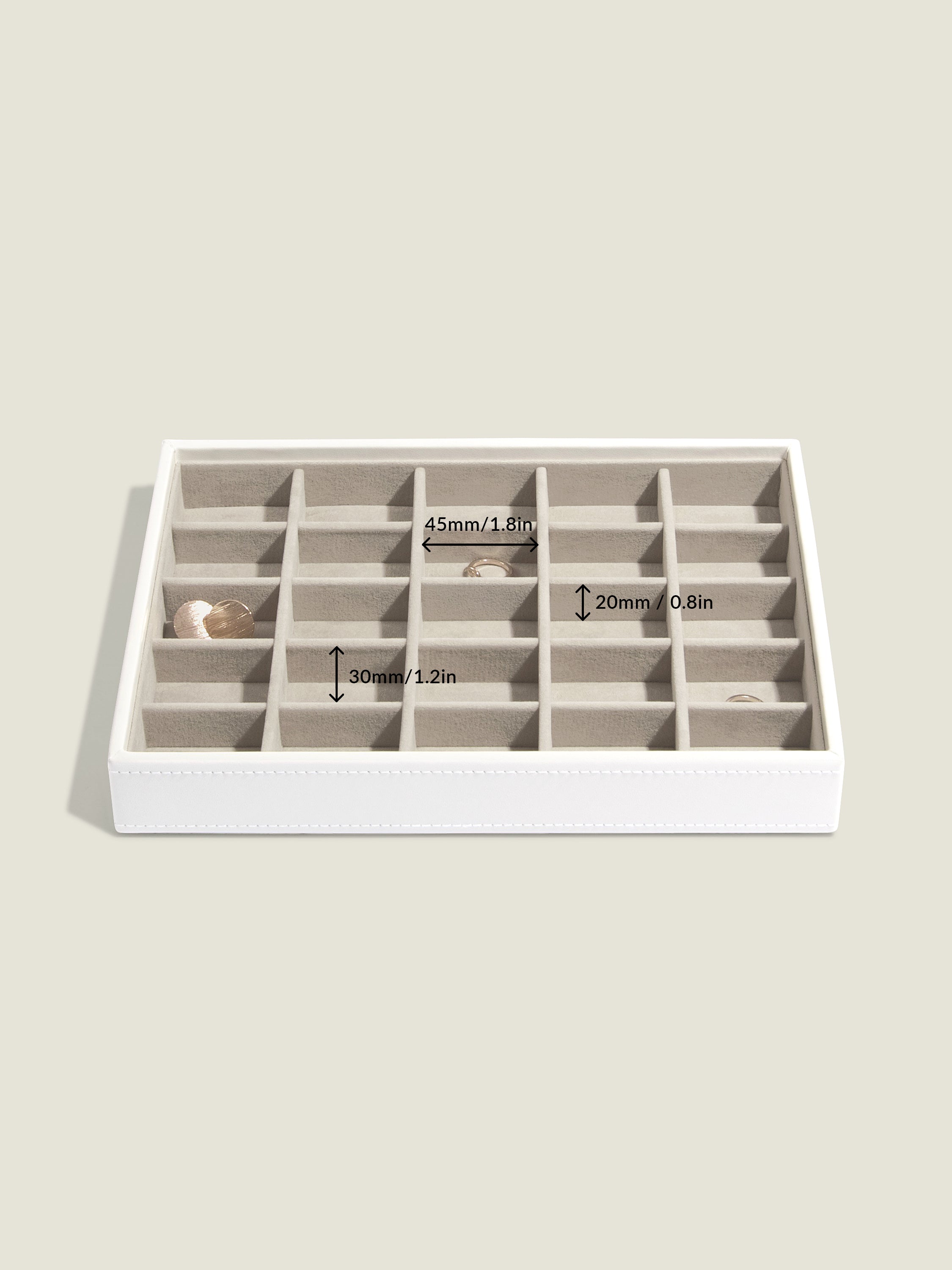 Stackers Classic Boîte à Bijoux Lot de 4 Blanc