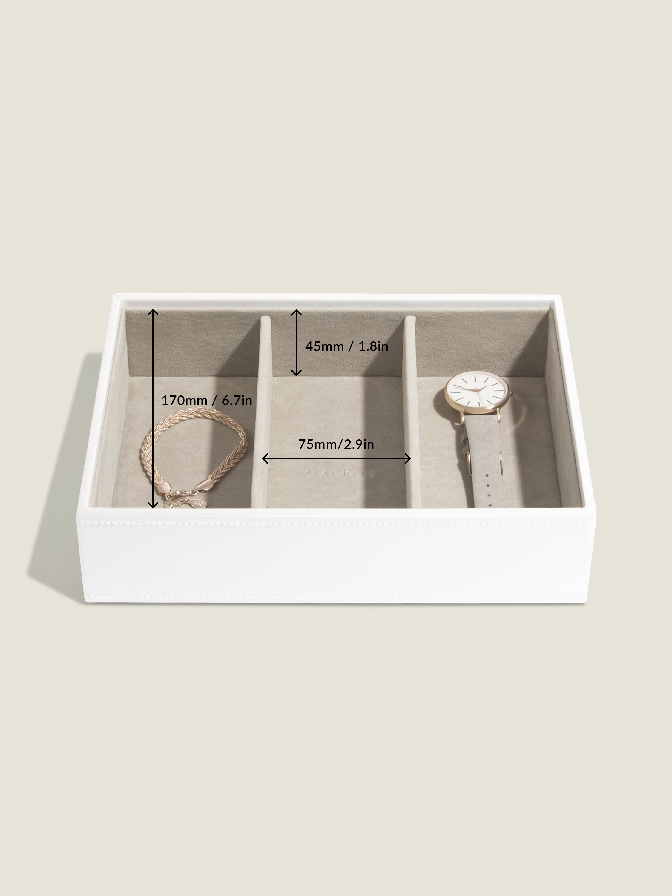 Stackers Classic Boîte à Bijoux Lot de 4 Blanc