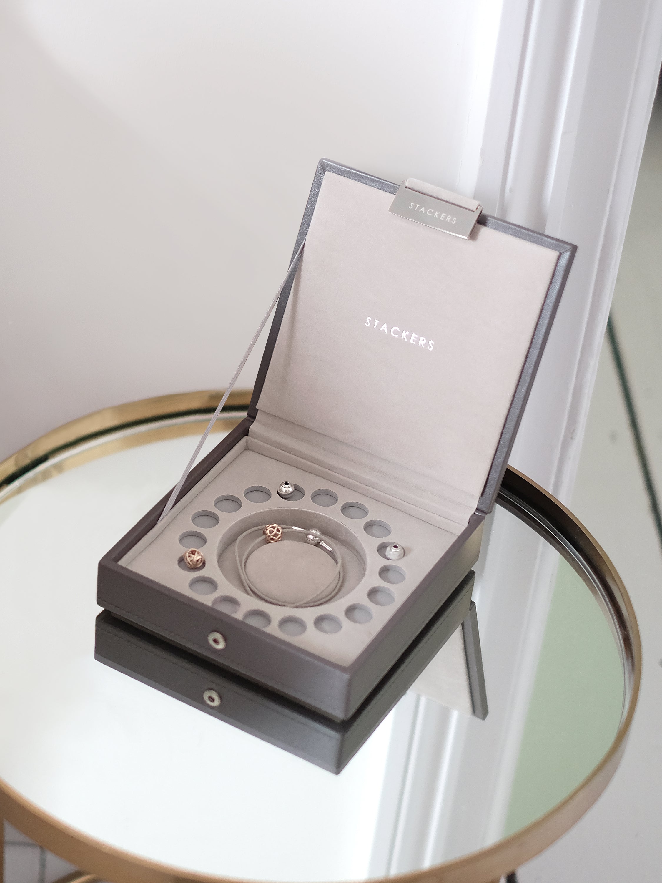 Stackers Couvercle de boîte à bijoux pour breloques/charms Marron doux