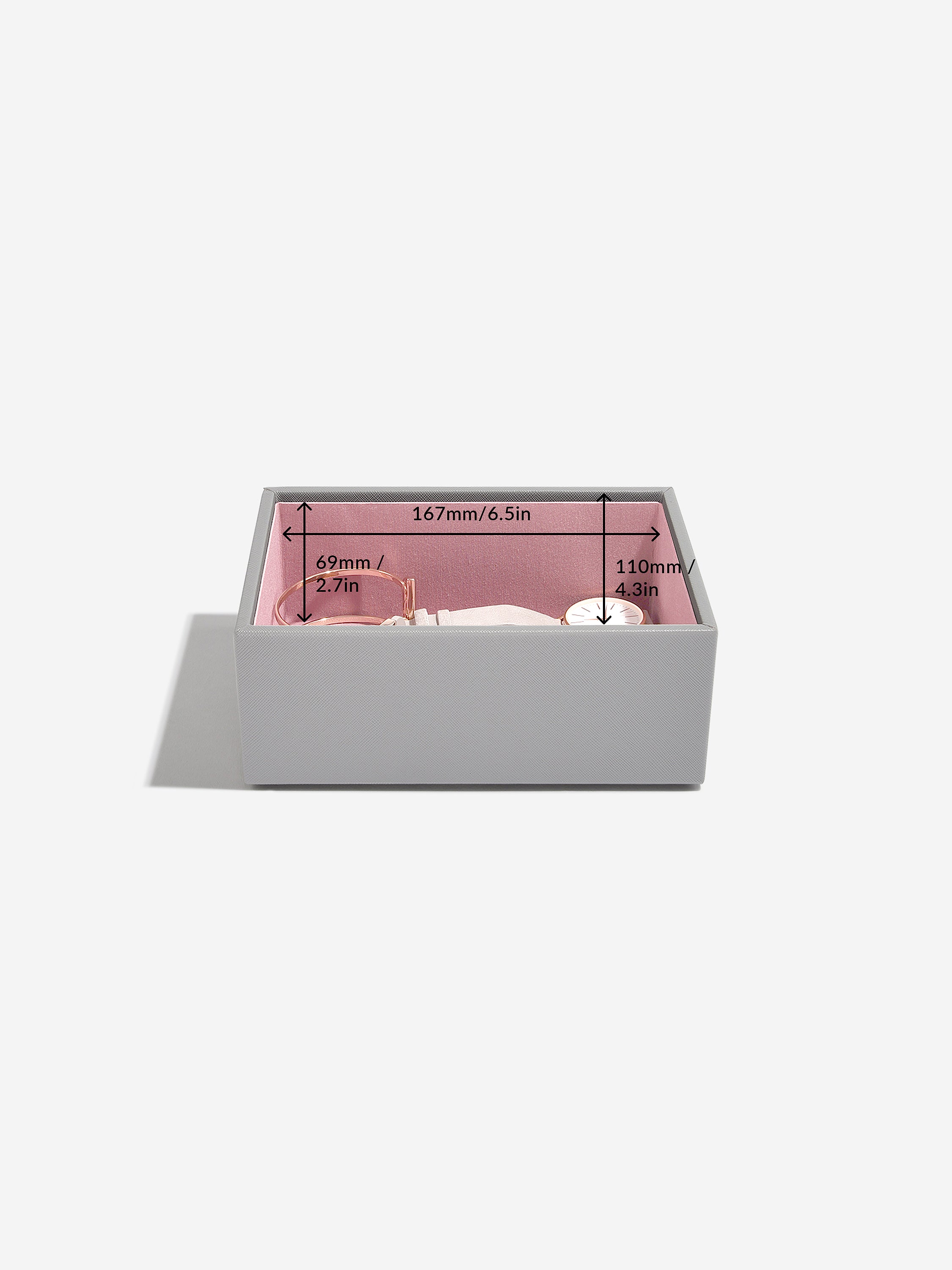 Stackers Mini Compartiment montre et accessoires gris et rose