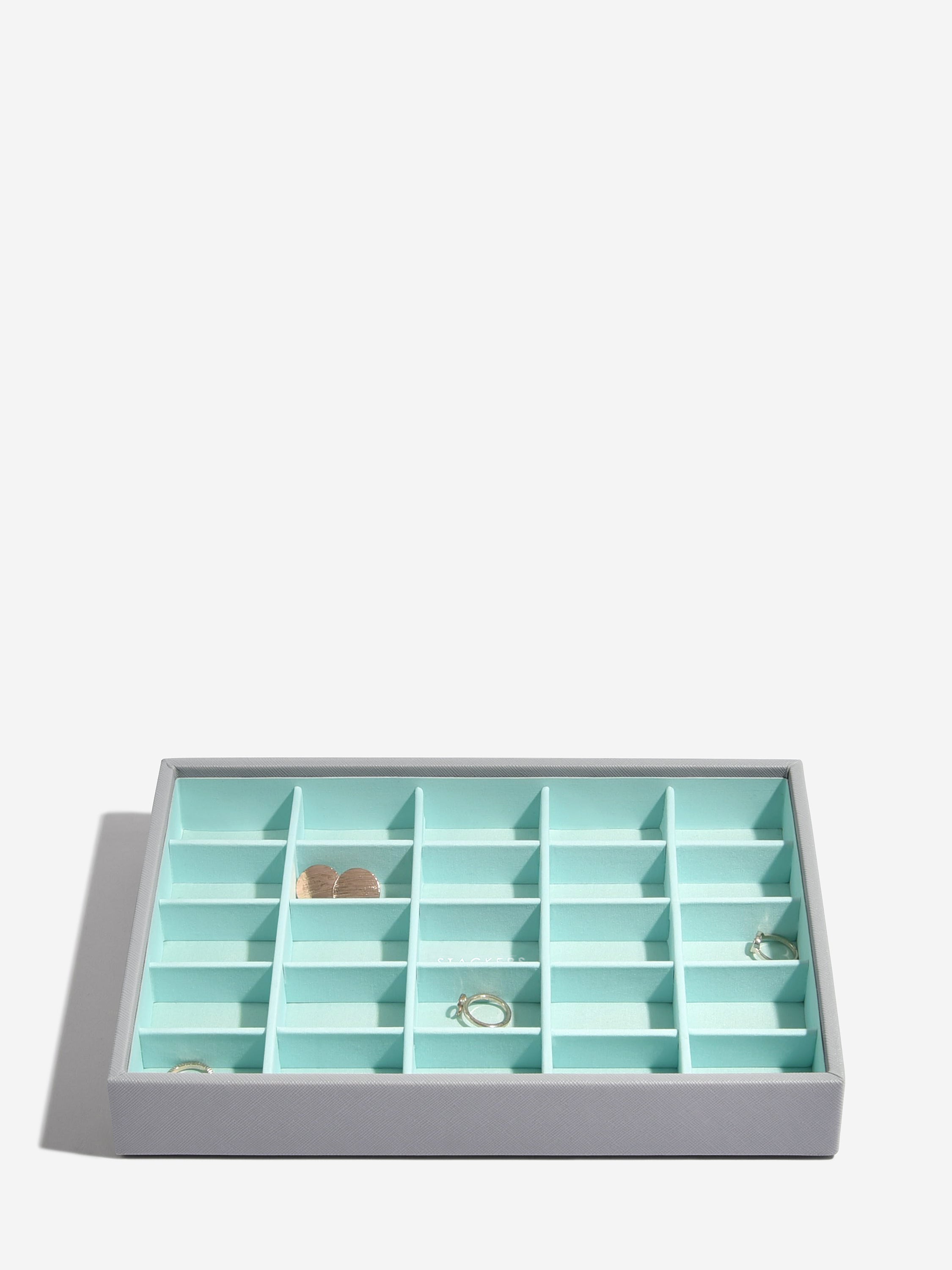 Stackers Small Jewellery Layer for Classic Jewellery Box Grey & Mint