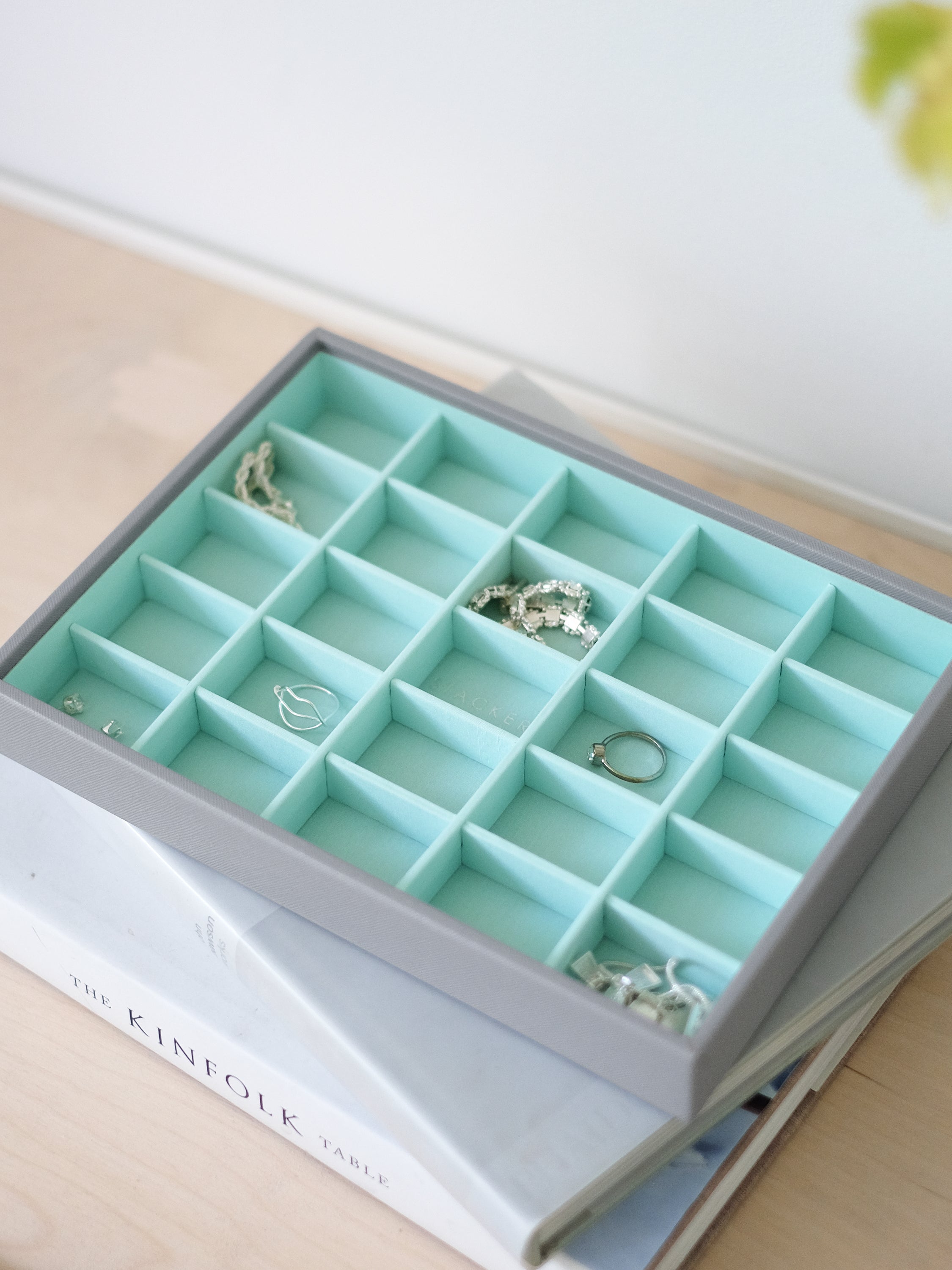 Stackers Small Jewellery Layer for Classic Jewellery Box Grey & Mint