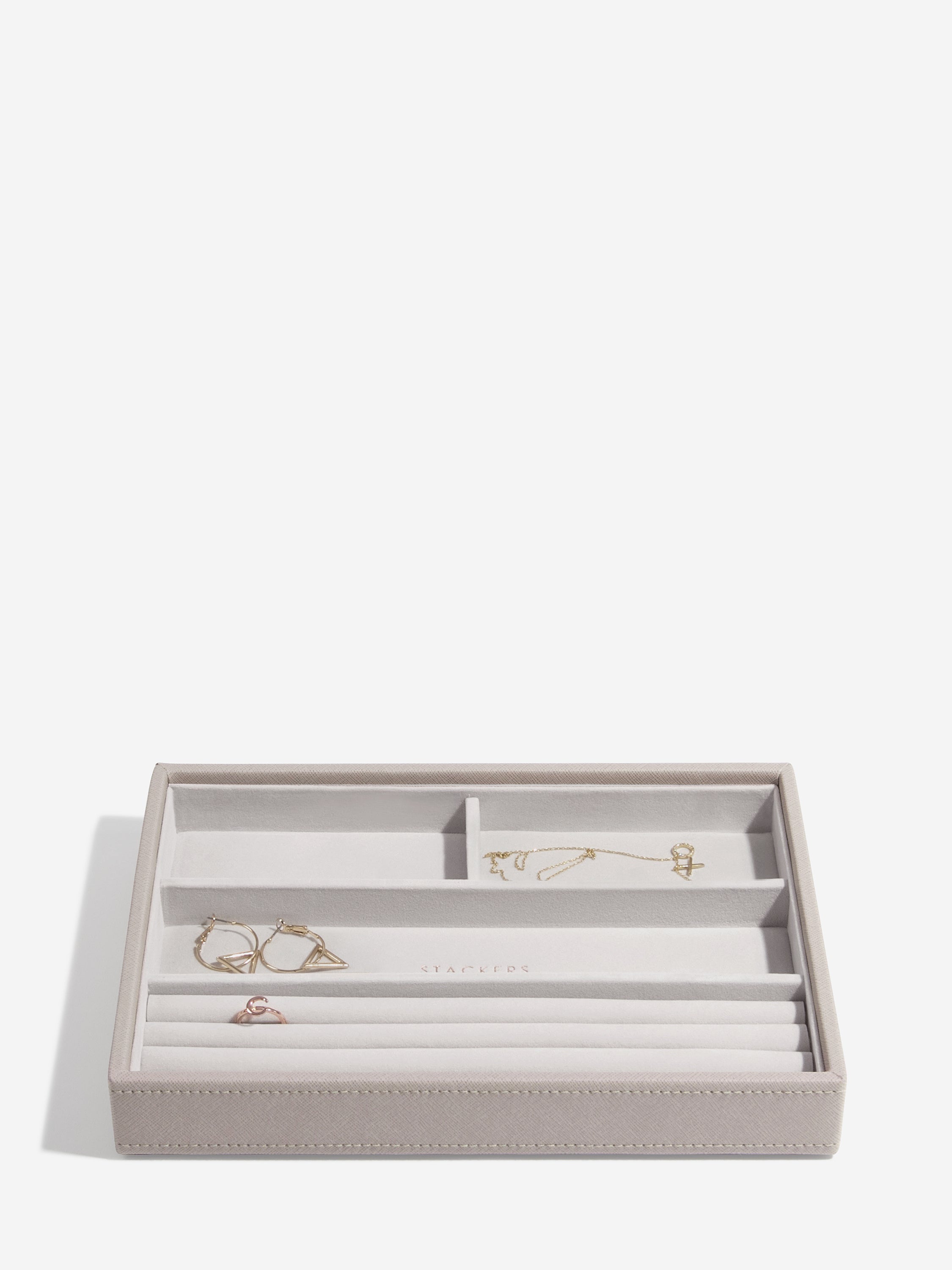 Stackers Compartiment pour bagues & bracelets pour boîte à bijoux classique Taupe