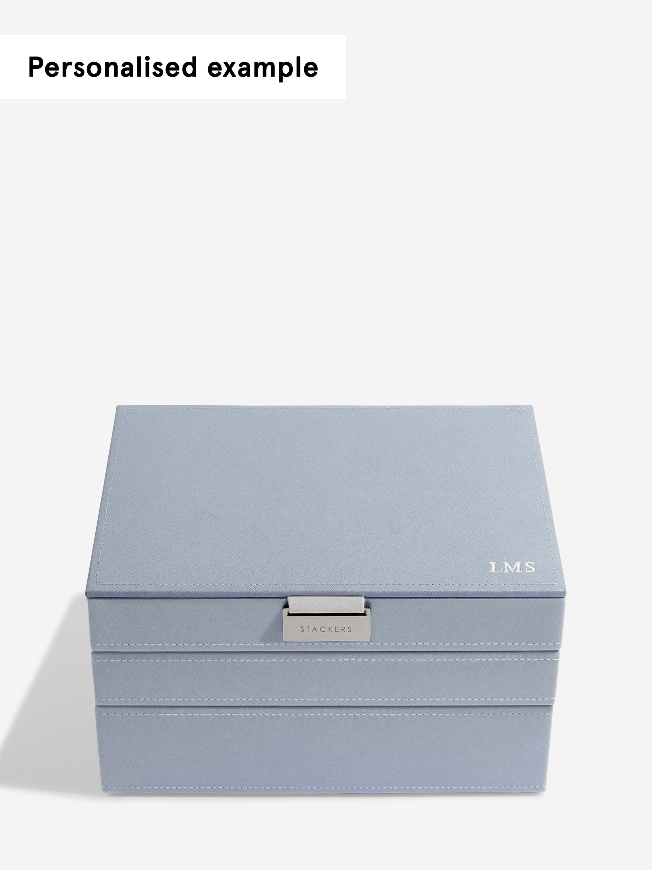Stackers Classic Boîte à Bijoux Lot de 3 Bleu