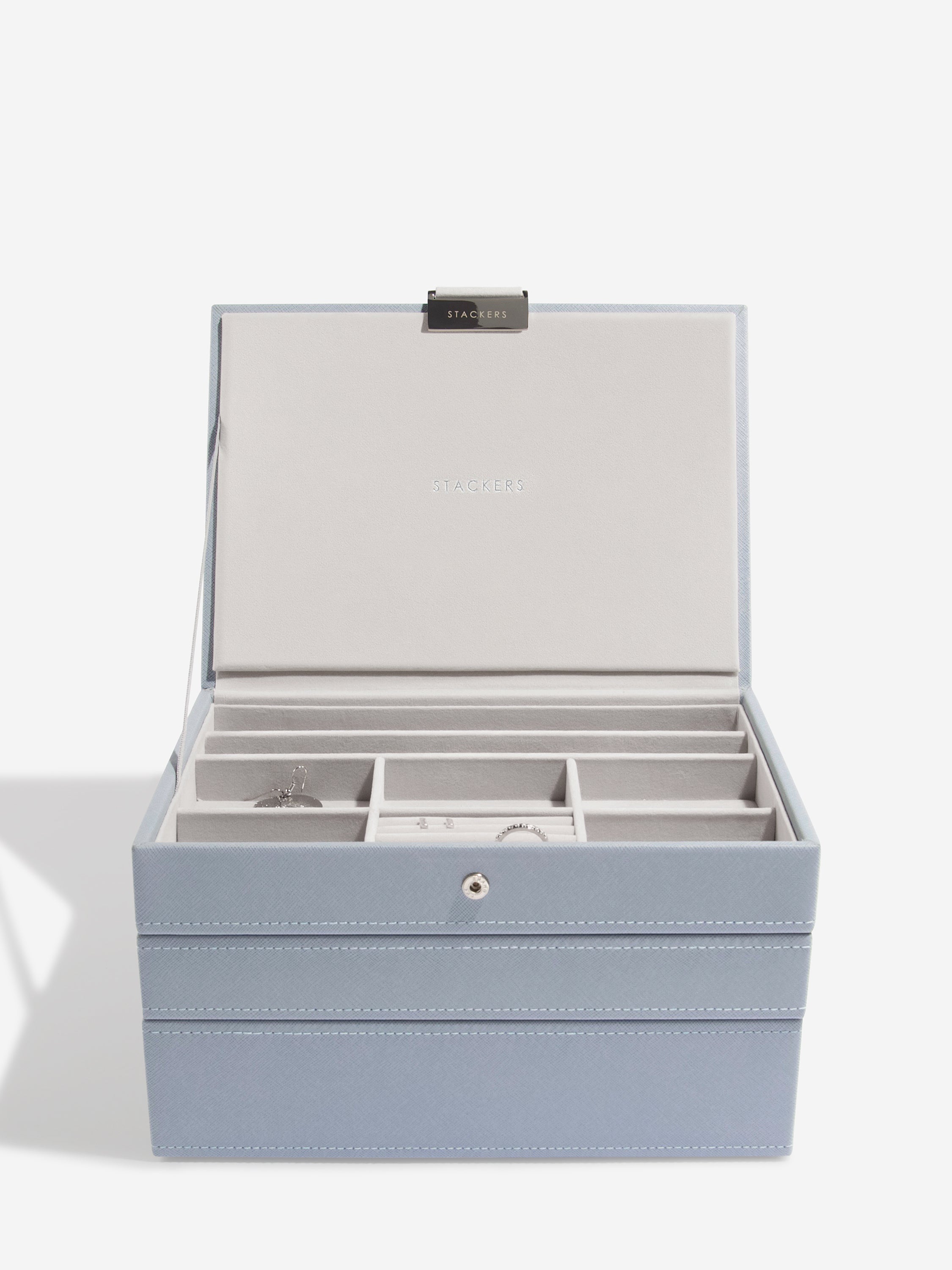 Stackers Classic Boîte à Bijoux Lot de 3 Bleu