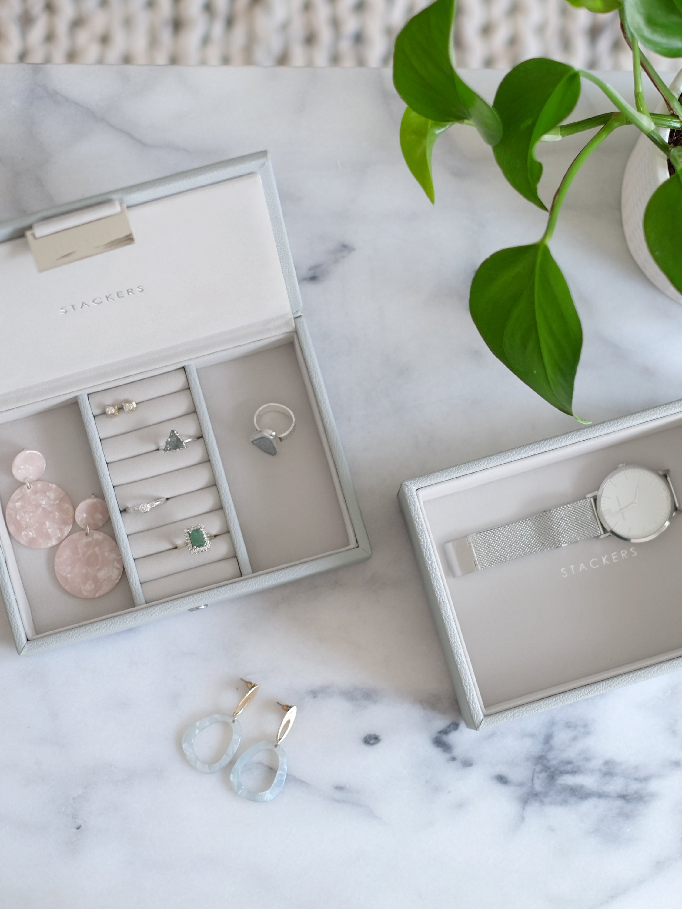 Stackers Mini Boîte à Bijoux Lot de 2 Gris