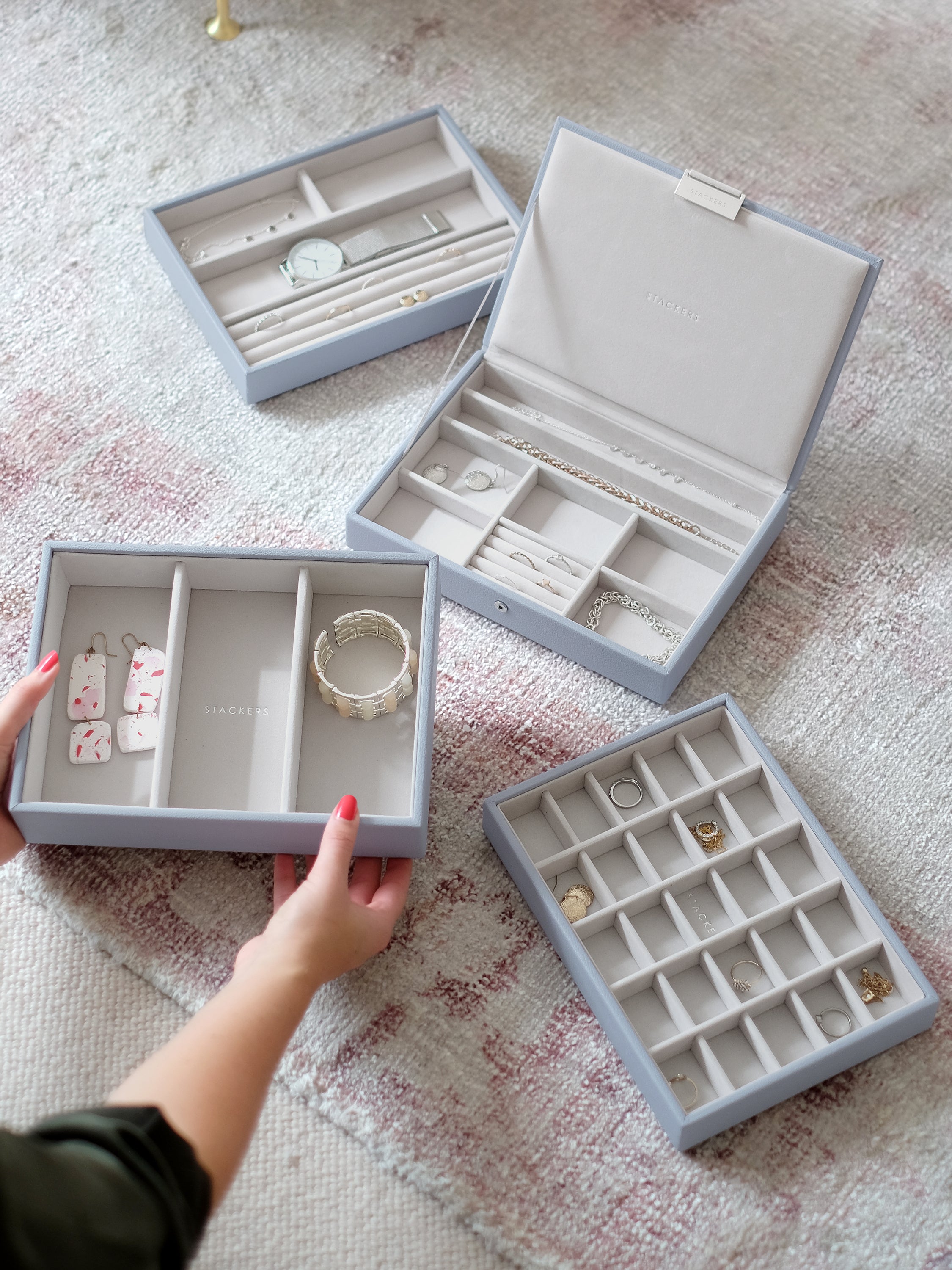 Stackers Classic Boîte à Bijoux Lot de 4 Lavande