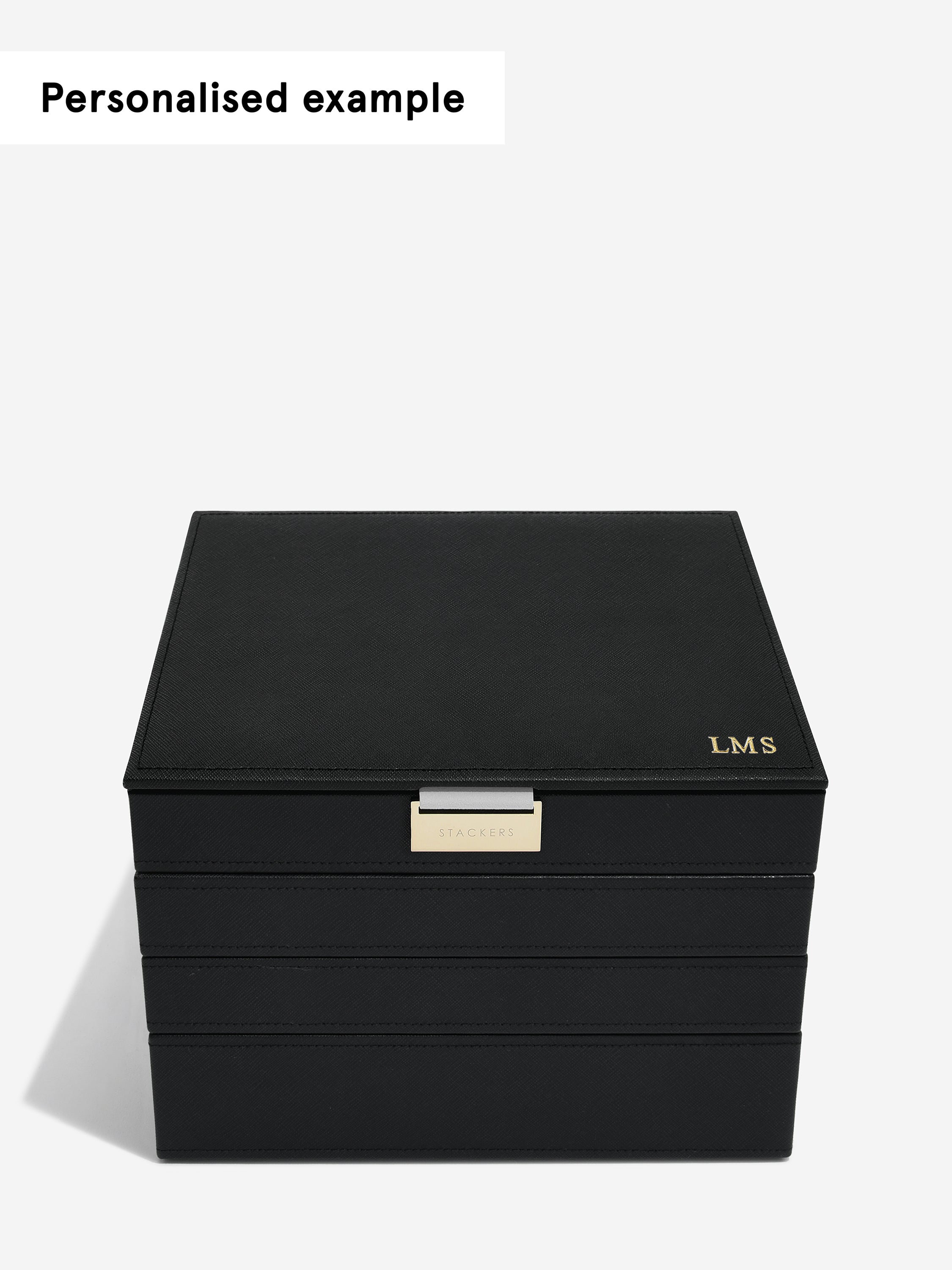 Stackers Classic Boîte à Bijoux Lot de 4 Noir
