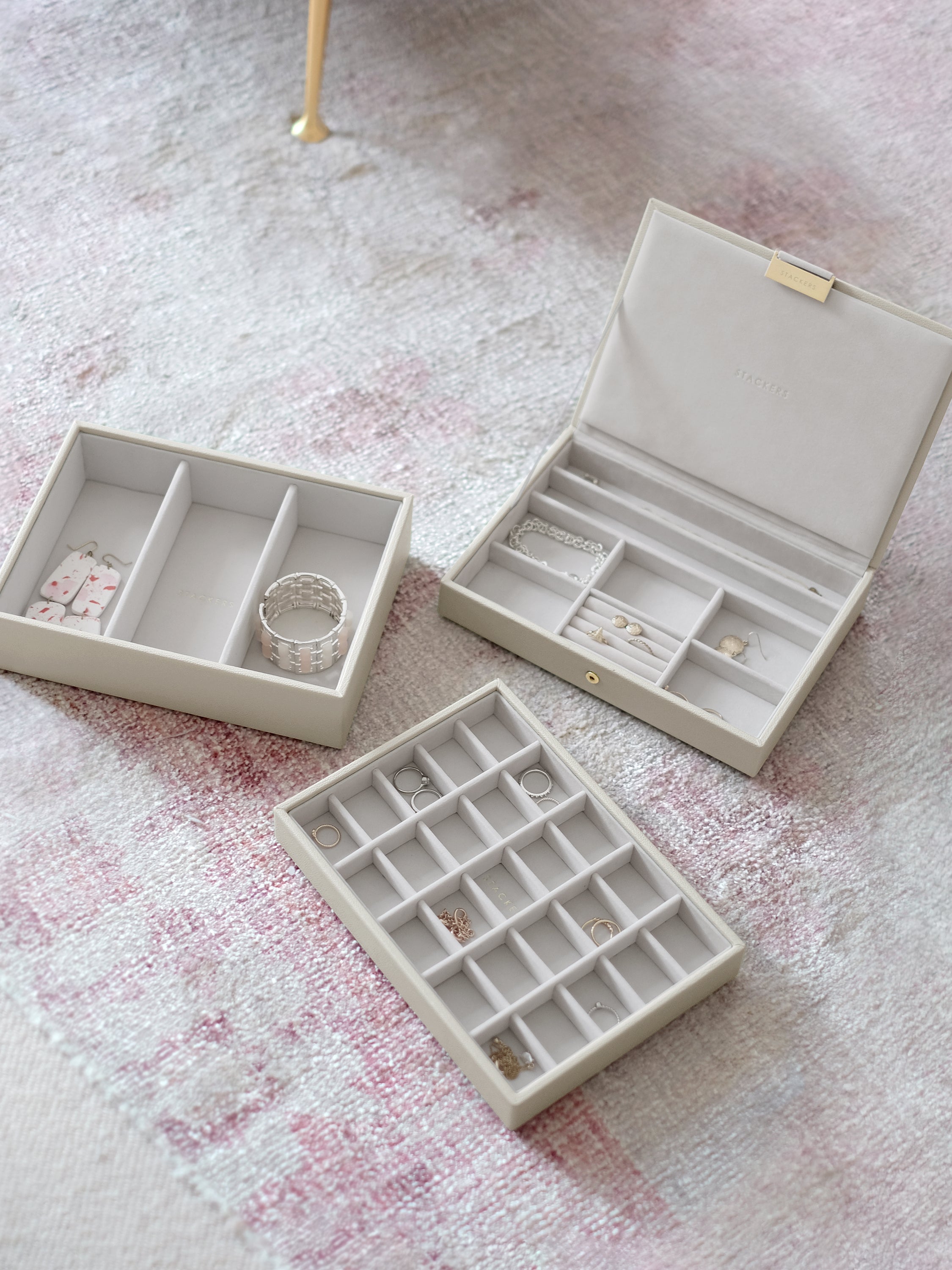 Stackers Classic Boîte à Bijoux Lot de 3 Avoine