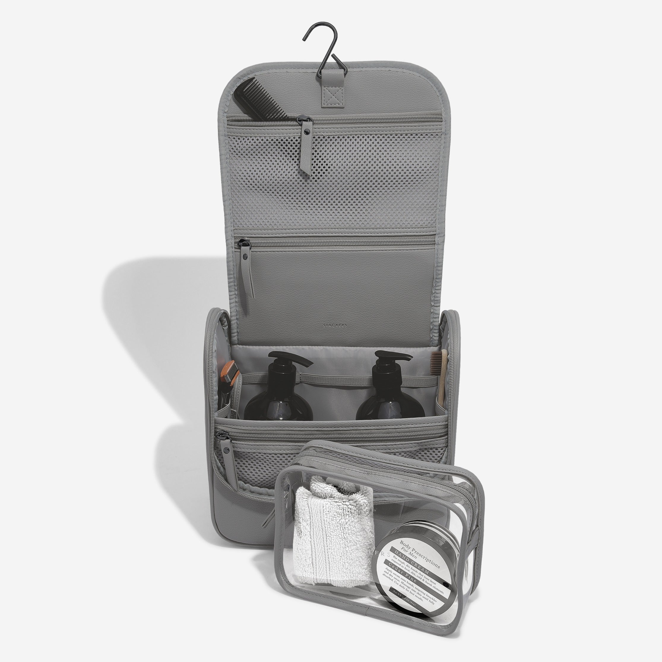 Stackers Hanging Toiletry Bag Dark Grey